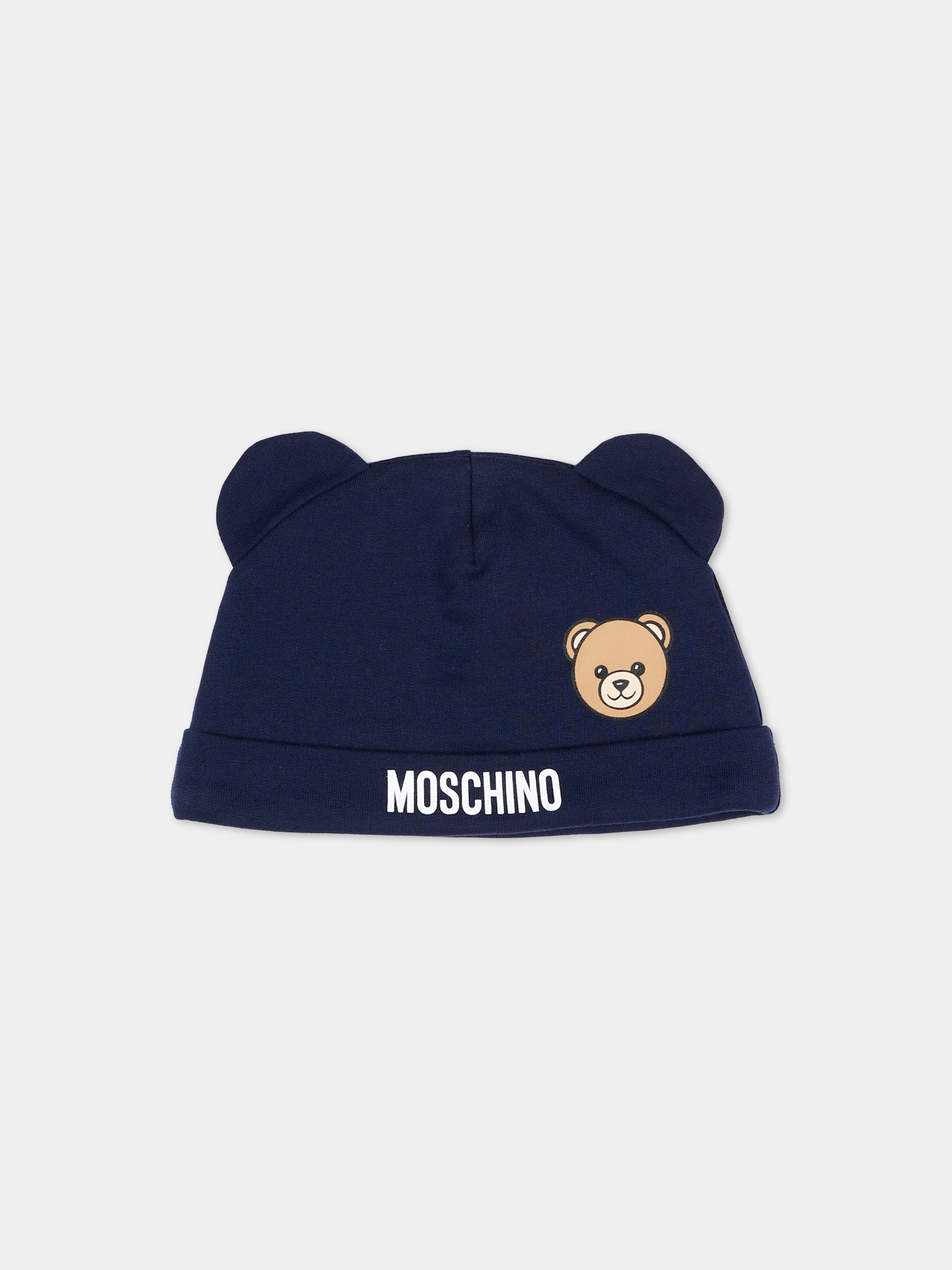 Set tutina blu per neonati con Teddy Bear,Moschino Kids,MUY09P LCA40 40016