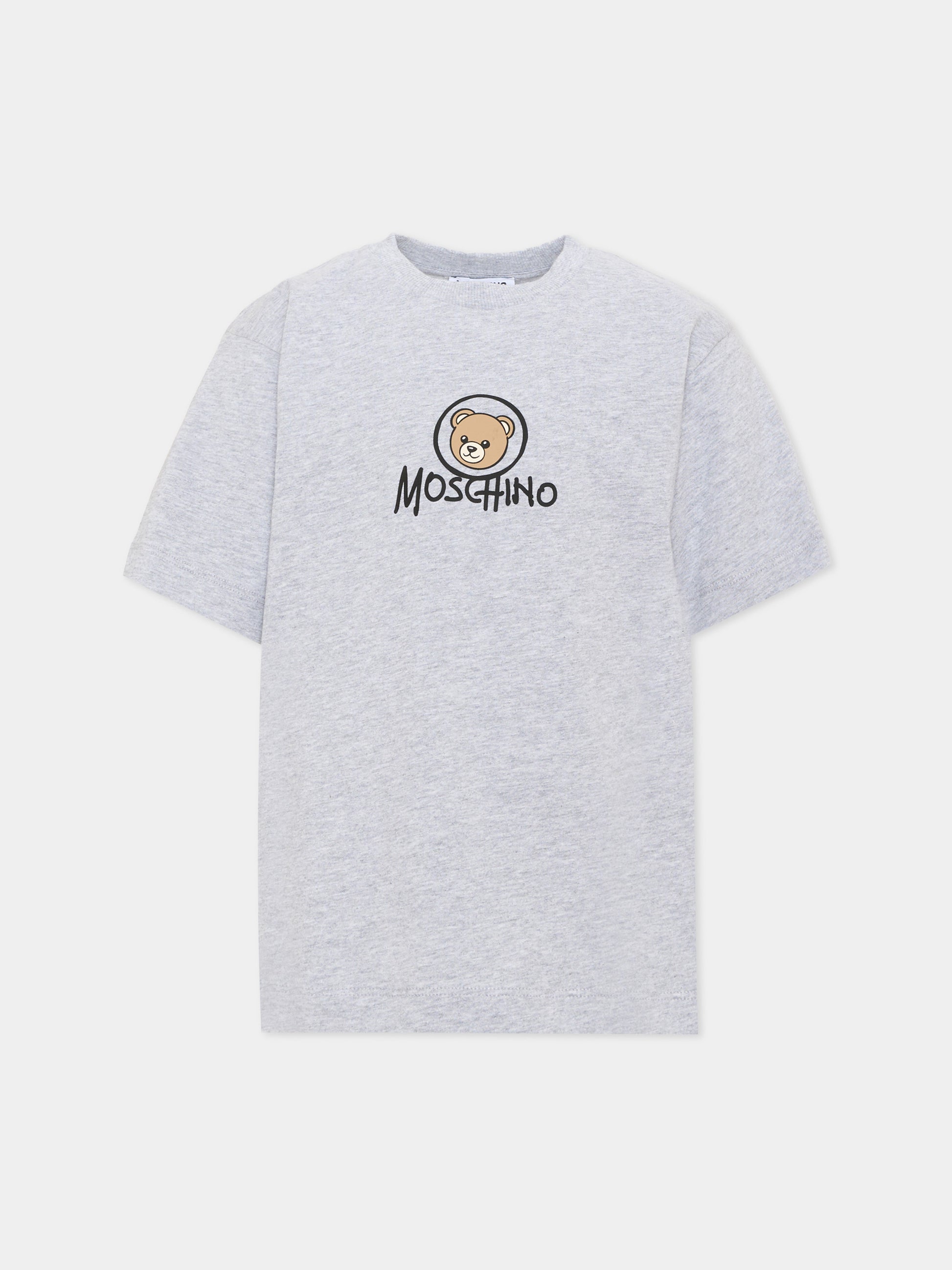 T-Shirt grigia per bambini con Teddy Bear,Moschino Kids,HMM05W LAA34 60901