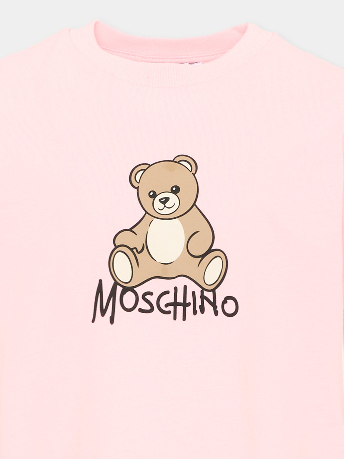 T-Shirt rosa per bambina con Teddy Bear,Moschino Kids,HNM05V LAA10 50209
