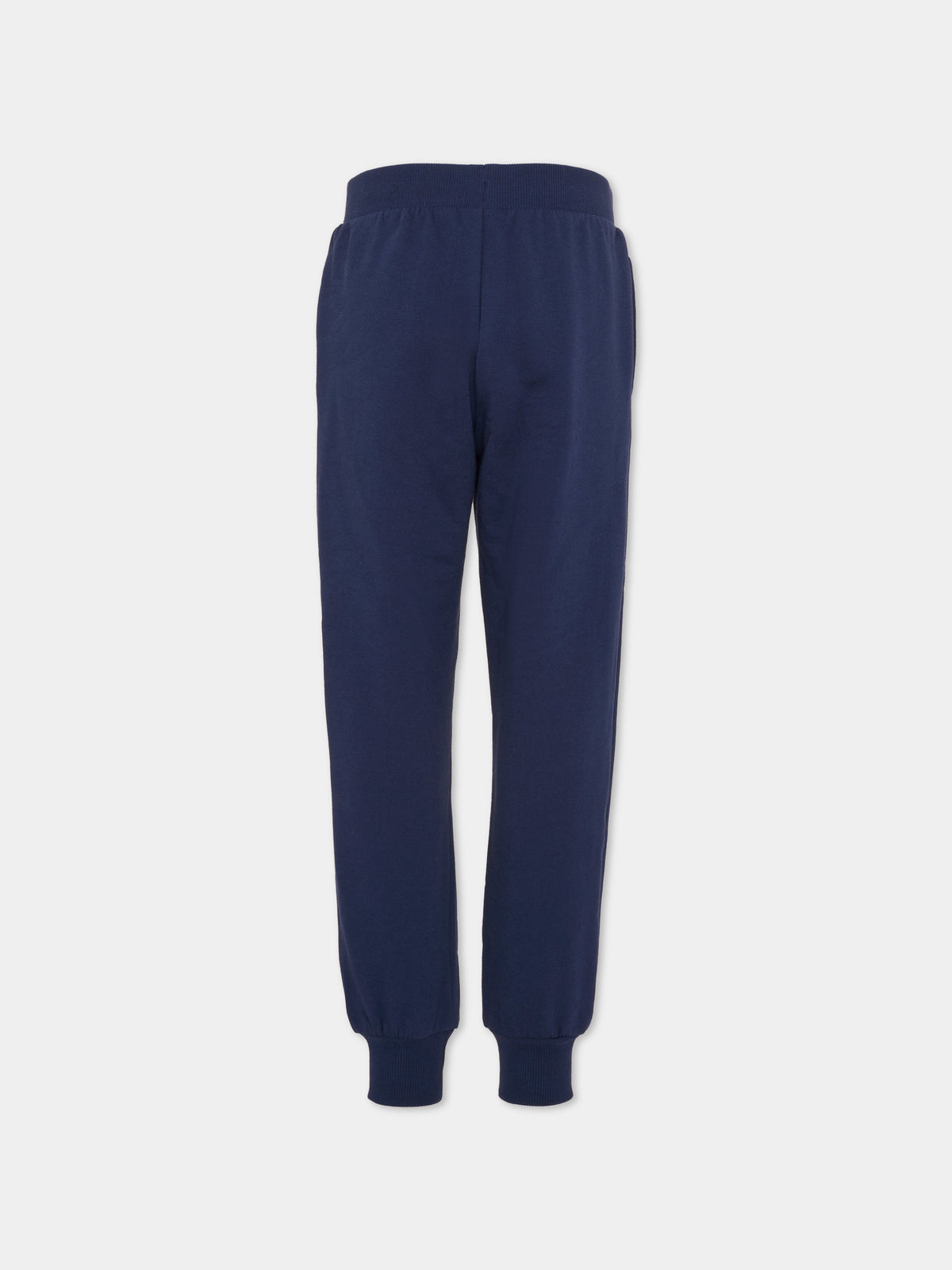 Pantalone blu per bambino con logo,Moschino Kids,HPP057 LCA93 40016