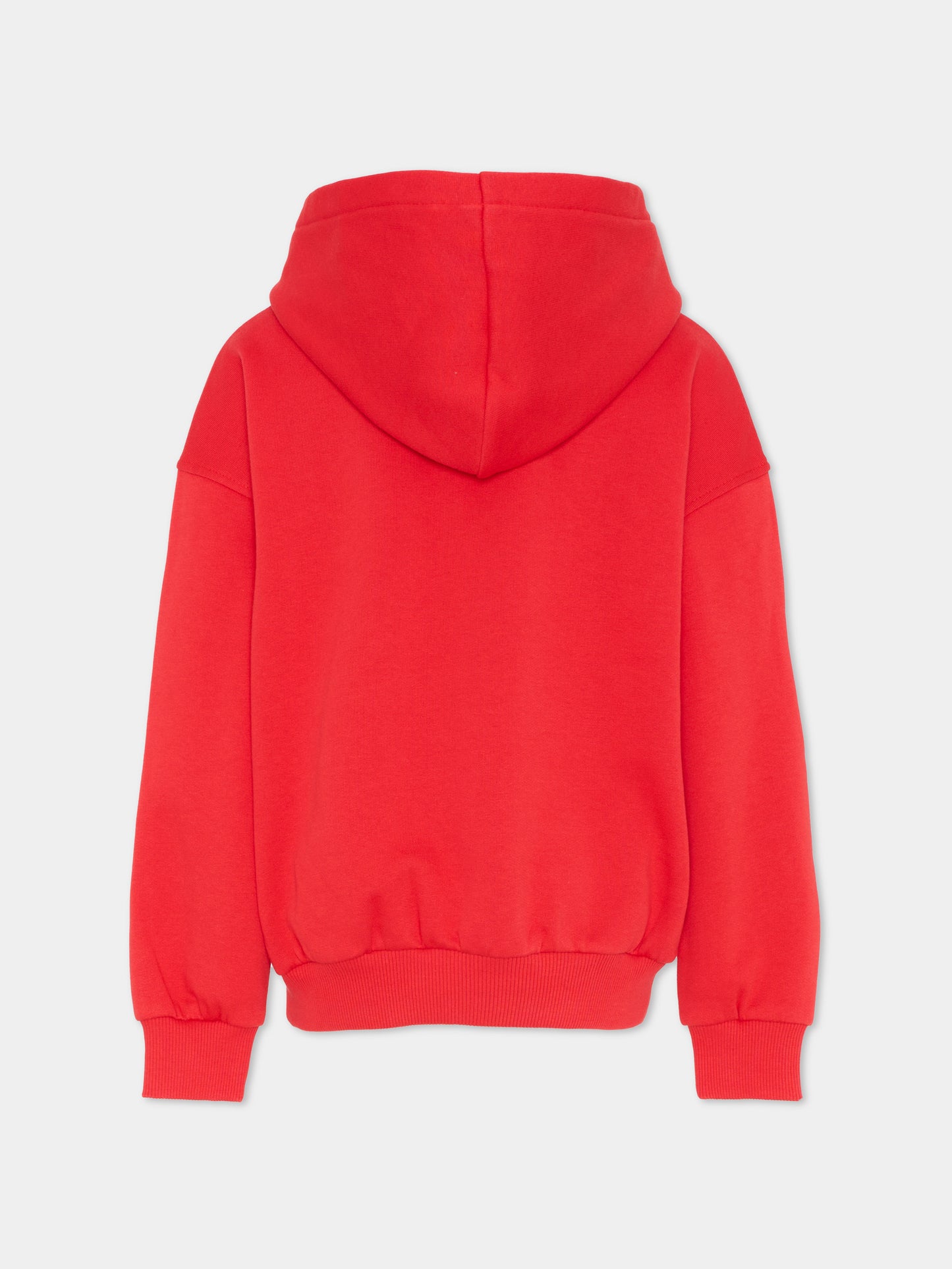 Felpa rossa per bambino con logo,Moschino Kids,HUF09Z LCA83 50109