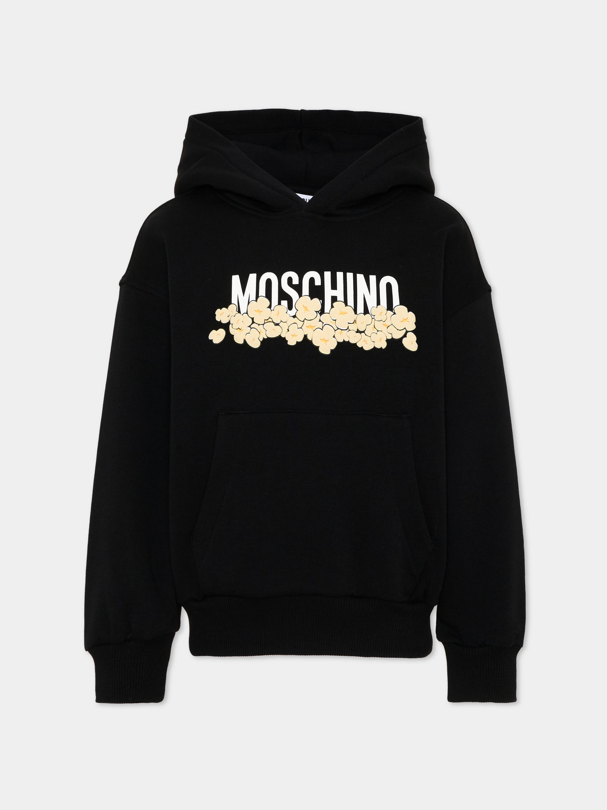 Felpa nera per bambino con logo,Moschino Kids,HUF09Z LCA83 60100