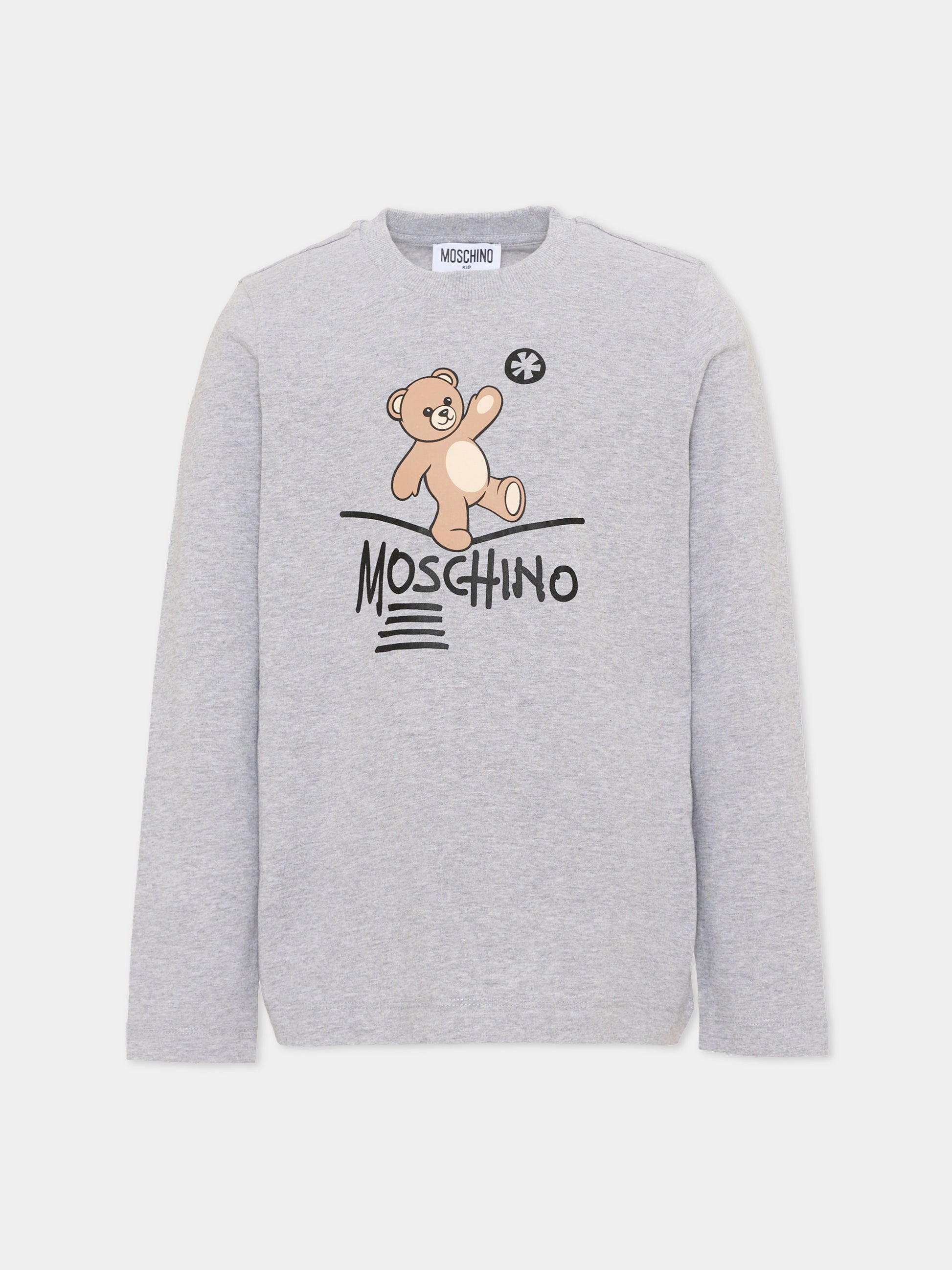 T-Shirt grigia per bambino con Teddy Bear,Moschino Kids,HZO00J LAA20 60901