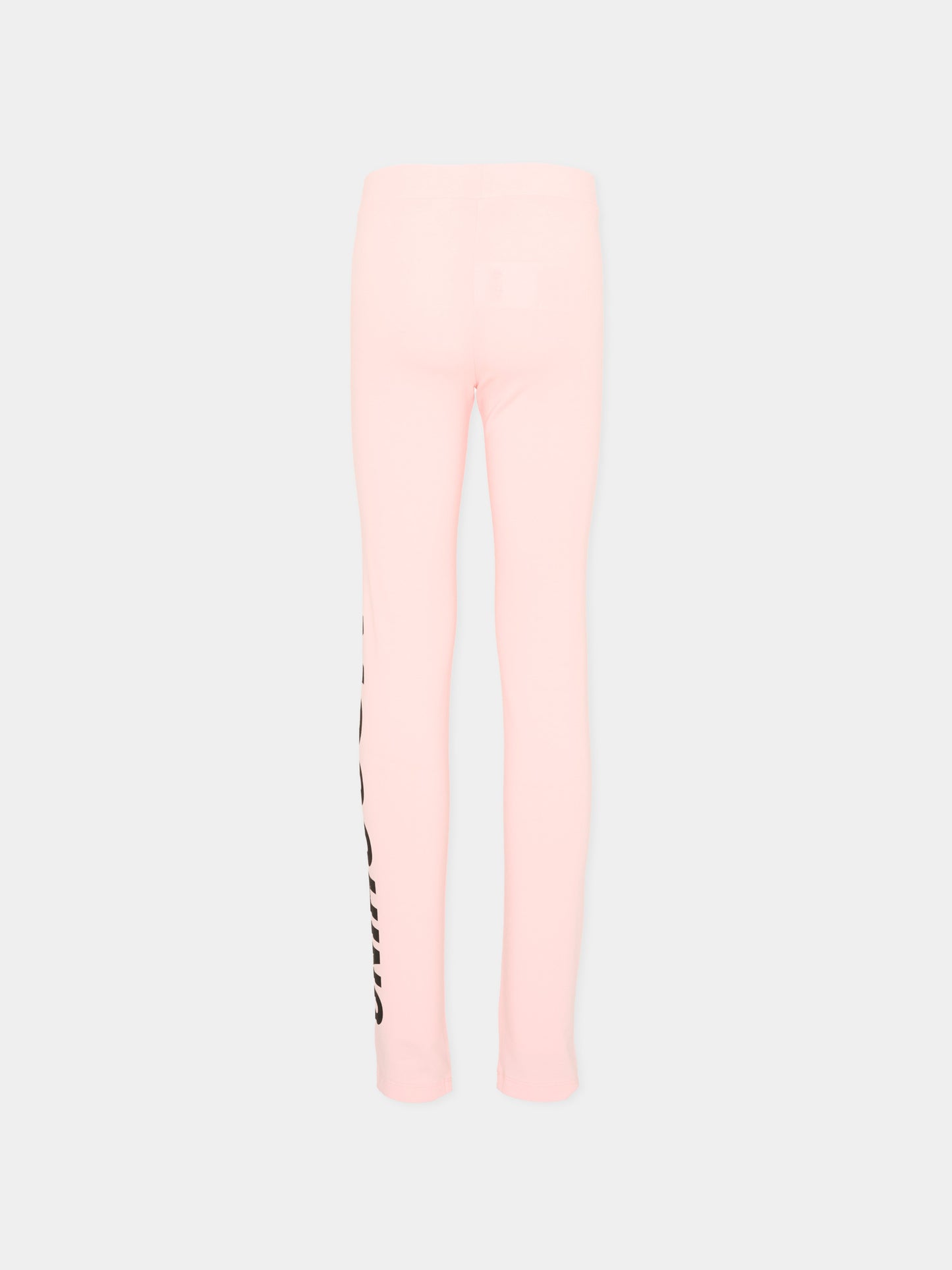 Leggings rosa per bambina con logo,Moschino Kids,HDP06R LBA11 50209