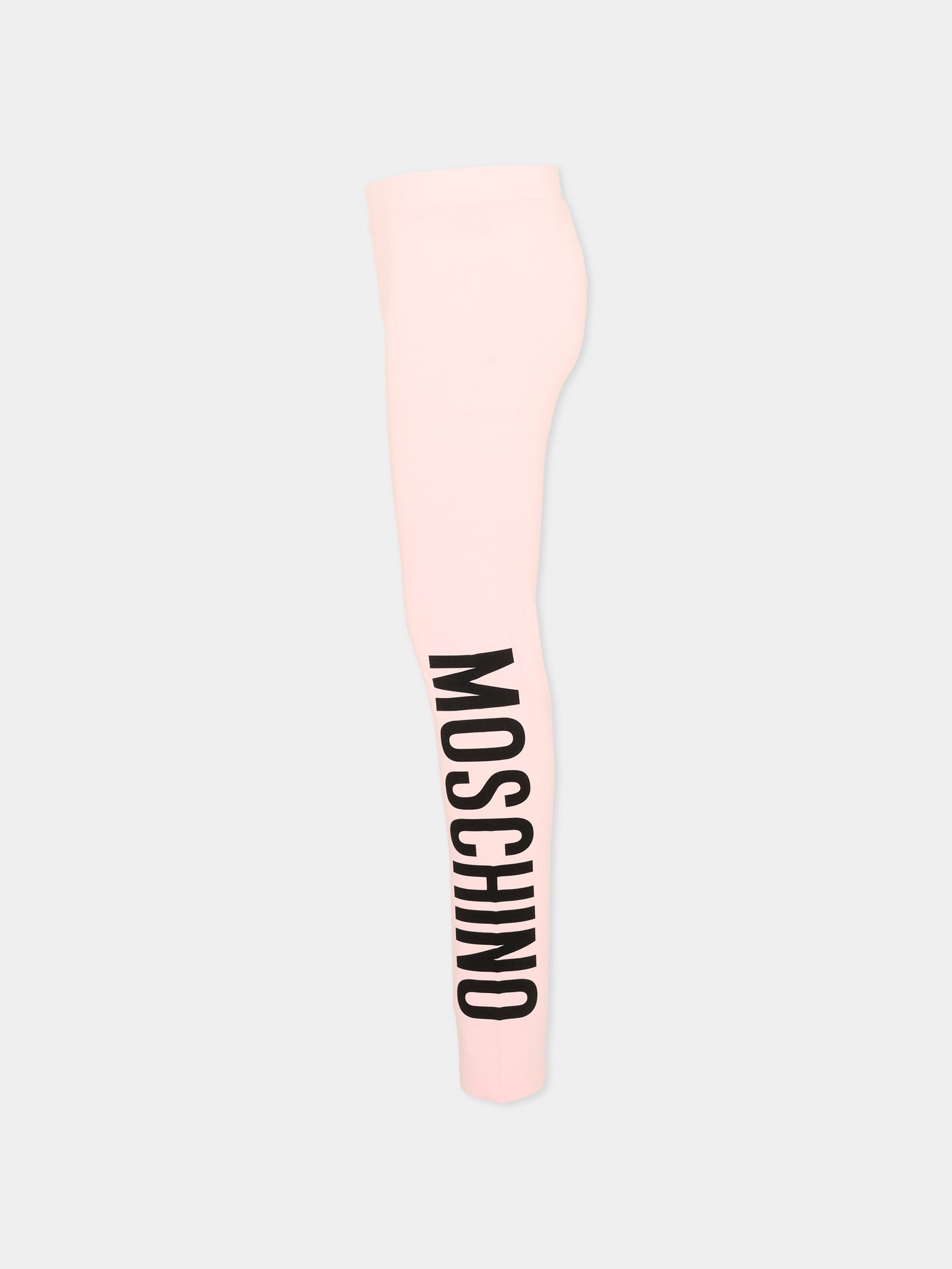 Leggings rosa per bambina con logo,Moschino Kids,HDP06R LBA11 50209