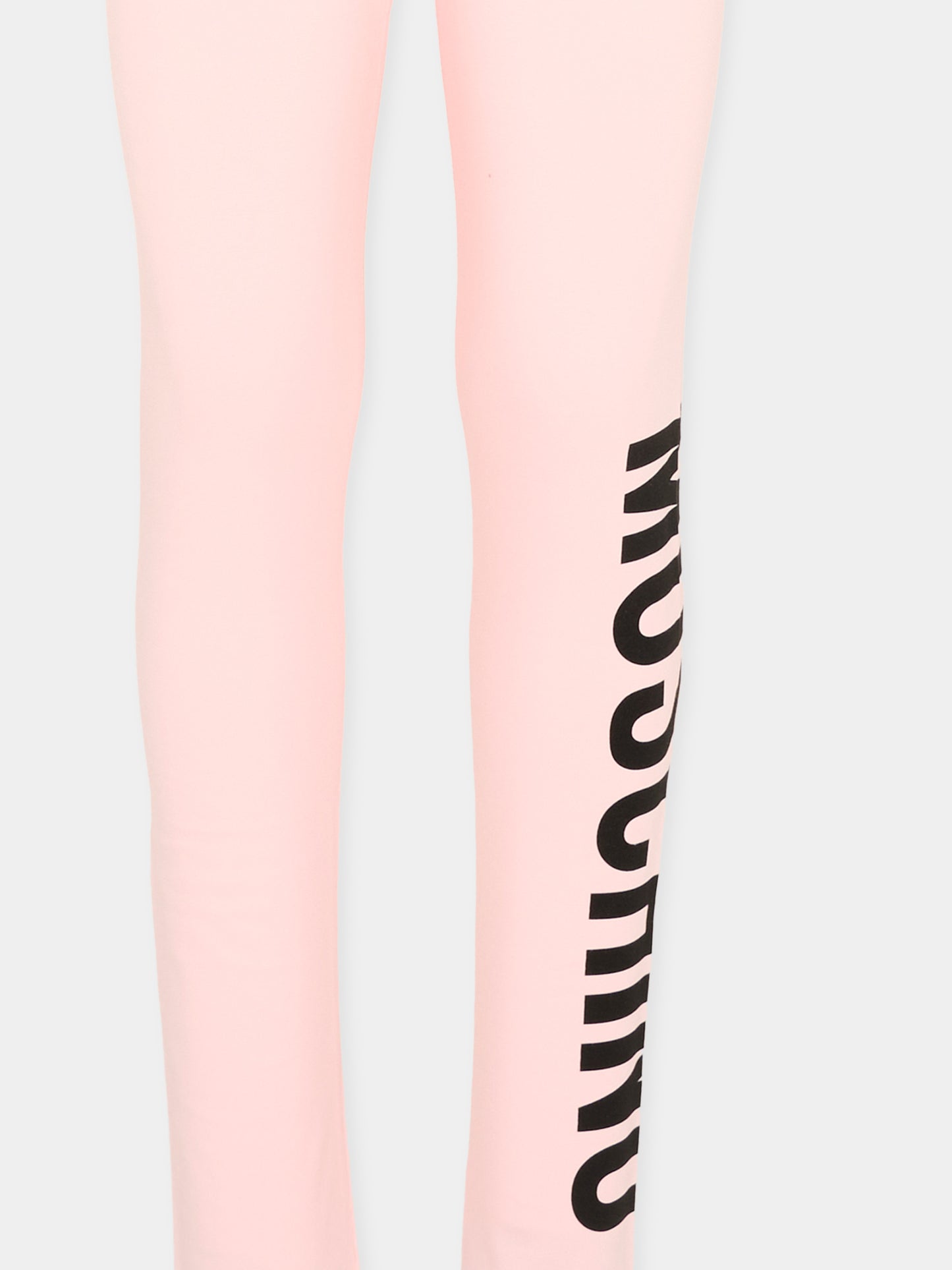 Leggings rosa per bambina con logo,Moschino Kids,HDP06R LBA11 50209