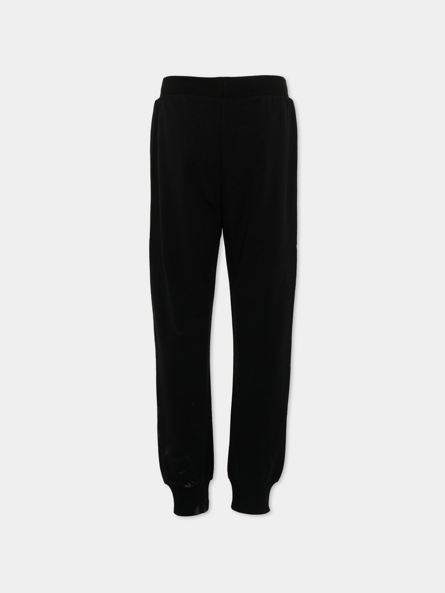 Pantaloni sportivi nero per bambini con logo,Moschino Kids,HUP08U LDA21 60100