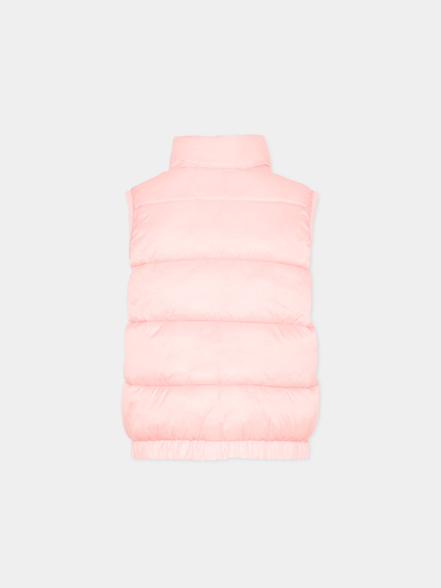 Gilet rosa per bambina con logo e Teddy Bear,Moschino Kids,HQS02K L3A32 50209