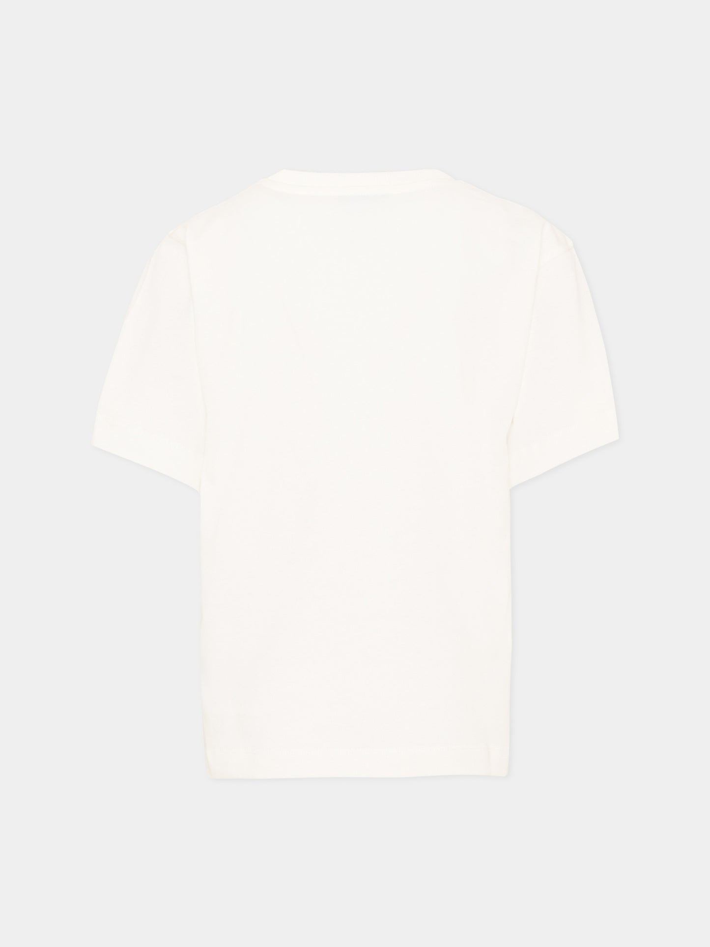 T-Shirt avorio per bambino con logo e Teddy Bear,Moschino Kids,HUM05G LAA01 10063