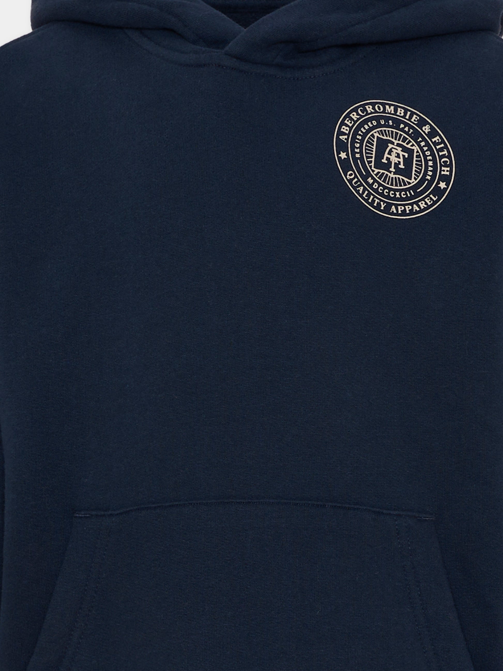 Felpa blu per bambini con logo college,Abercrombie & Fitch,93AK06 U3K