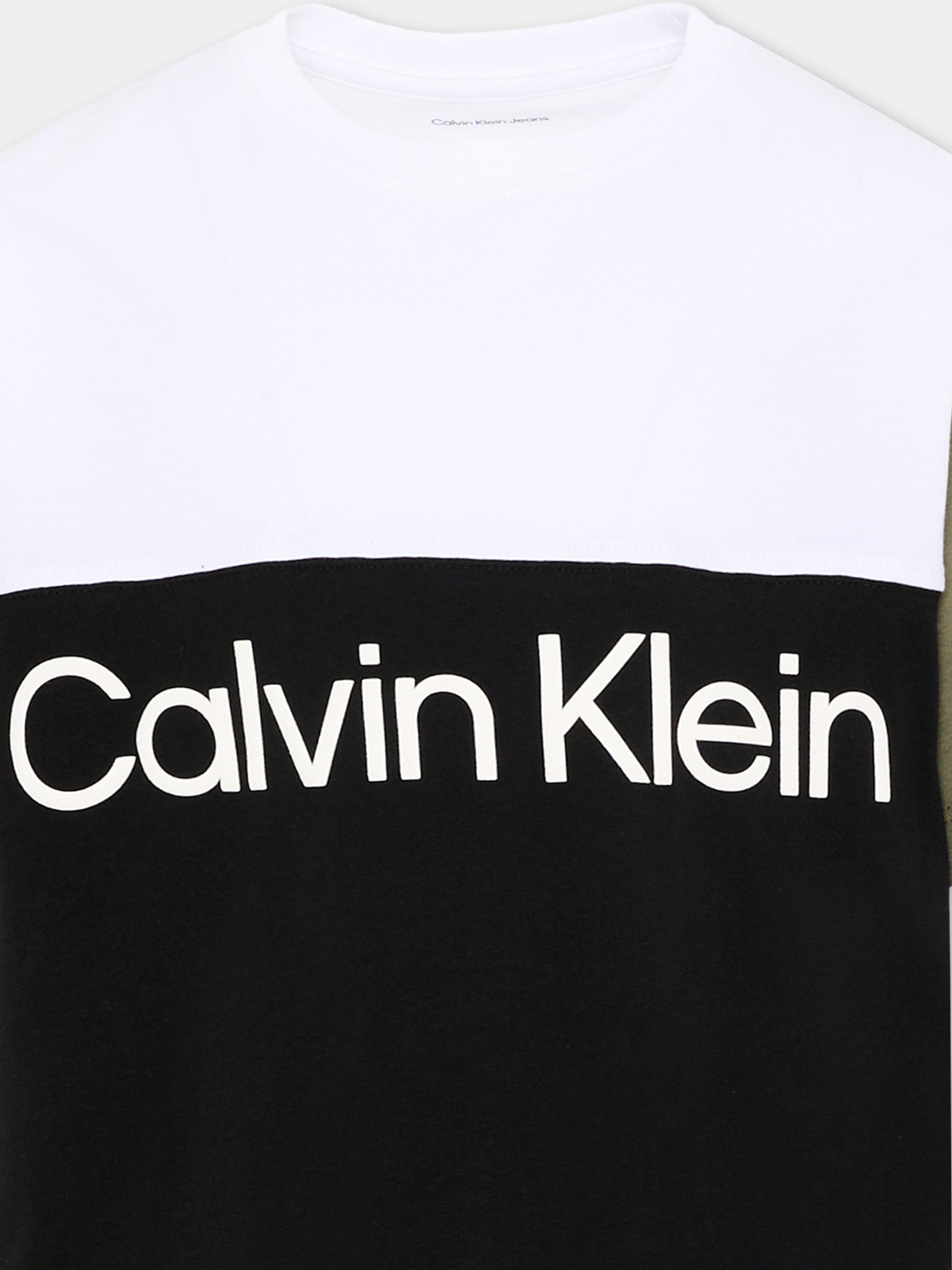 T-shirt multicolor per bambino color-block,Calvin Klein Kids,IB0IB02528 BEH