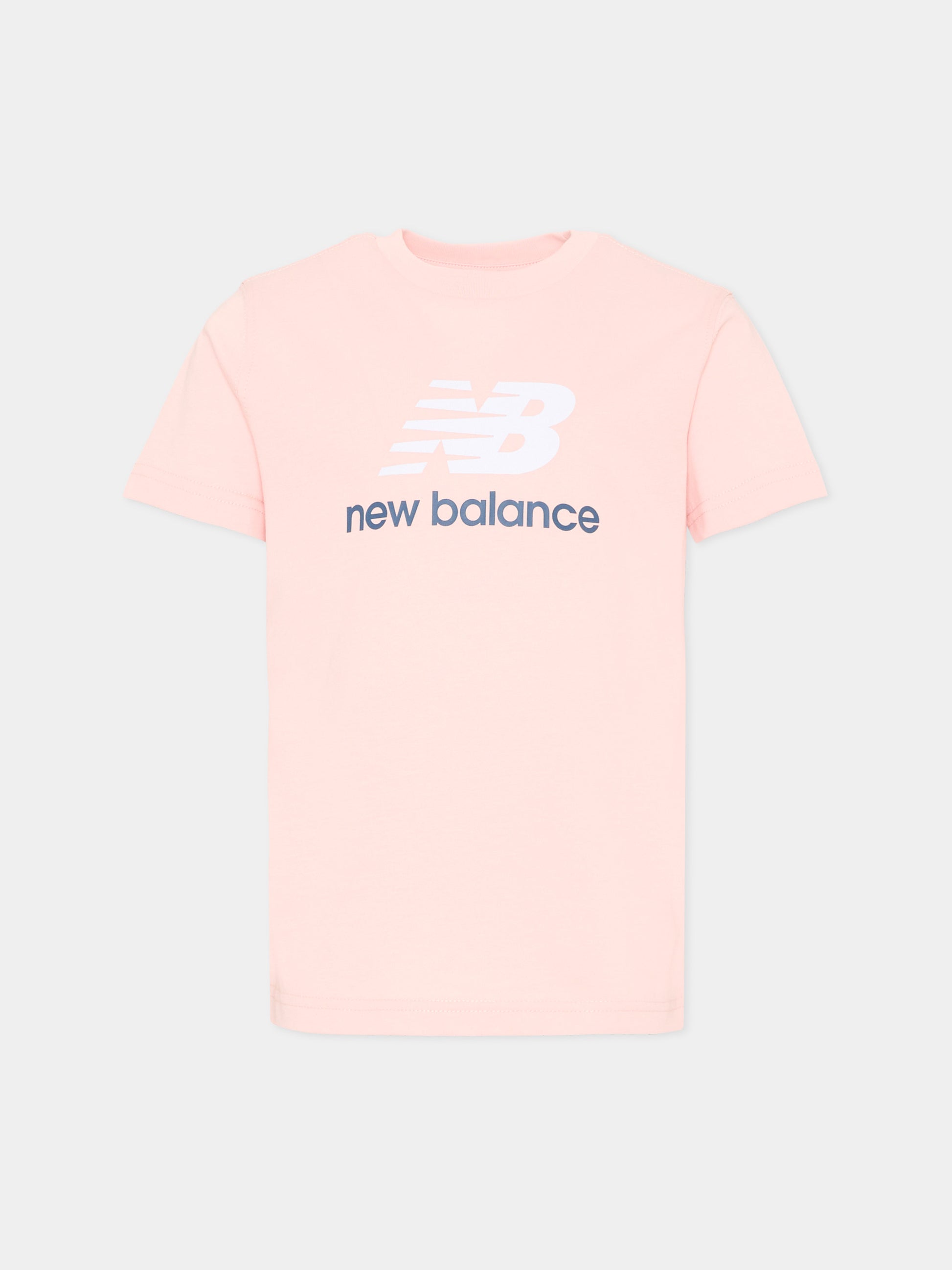 T-Shirt rosa per bambina con logo,New Balance,LAKG0183 PIE