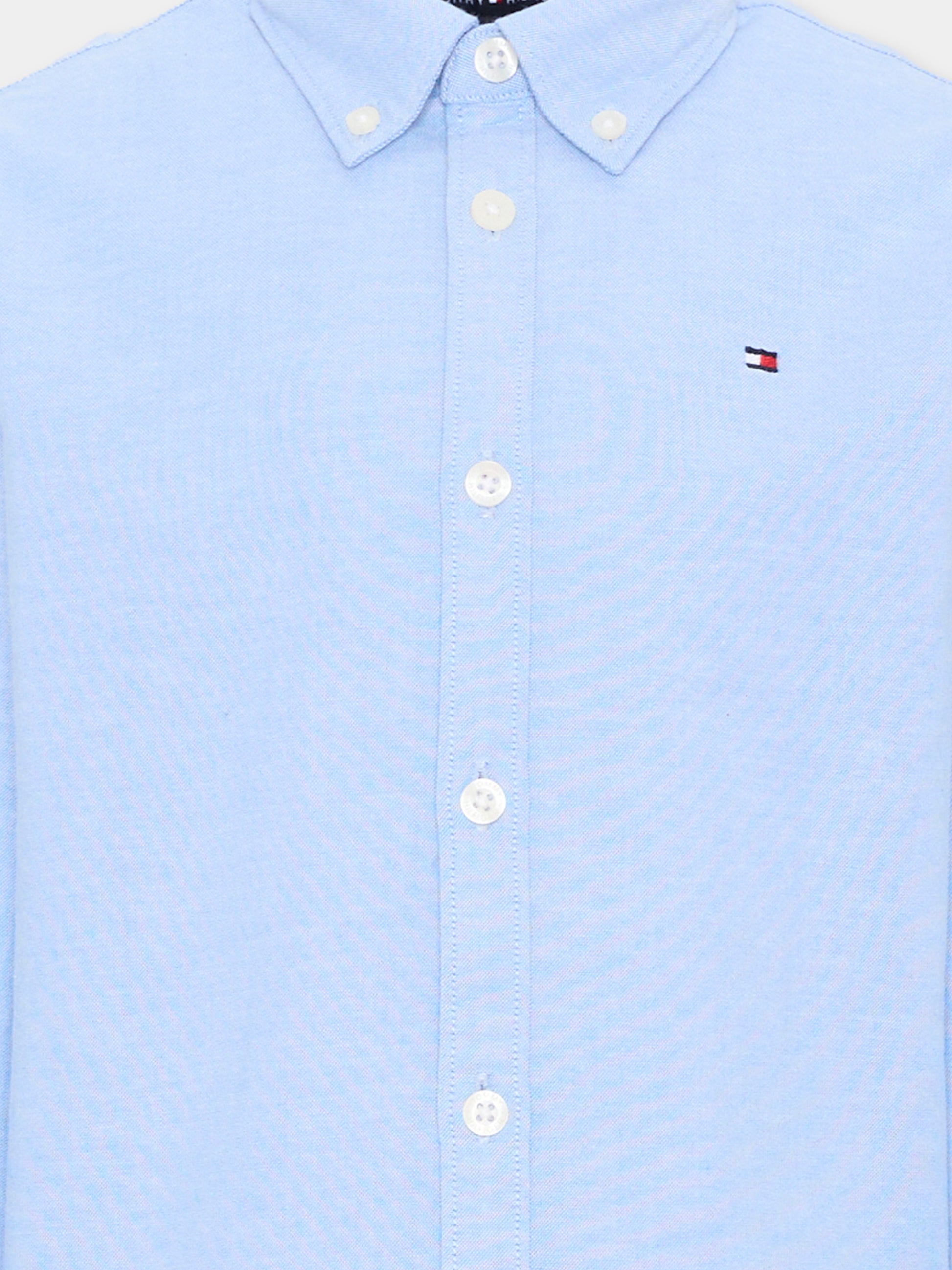 Camicia azzurra per bambino con Tommy flag,Tommy Hilfiger Junior,KB0KB06964 C1S