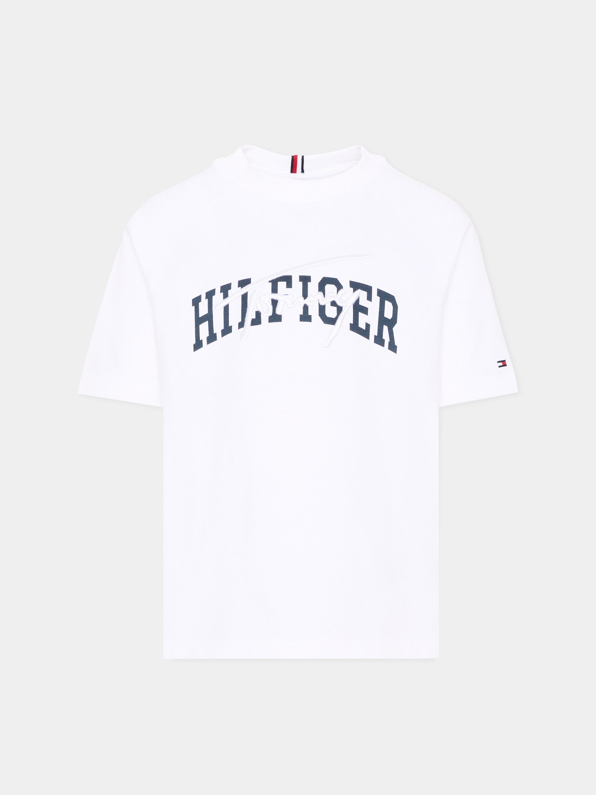 T-shirt bianca per bambini con logo,Tommy Hilfiger Junior,KB0KB09726 YBR