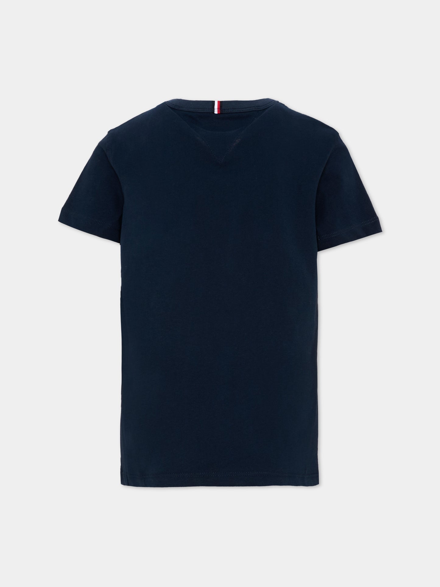 T-Shirt blu per bambini con logo,Tommy Hilfiger Junior,KB0KB09800 C1G