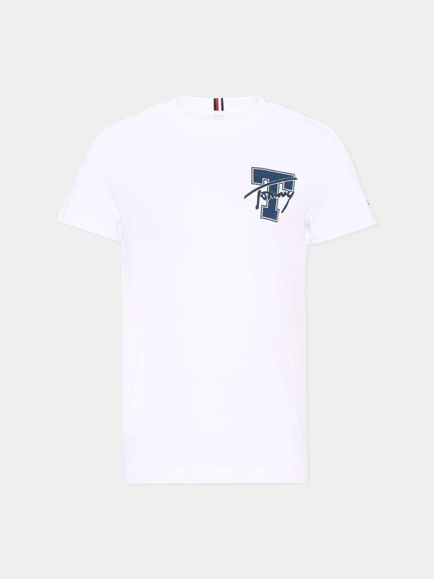 T-Shirt bianca per bambino con logo,Tommy Hilfiger Junior,KB0KB09868 YBR