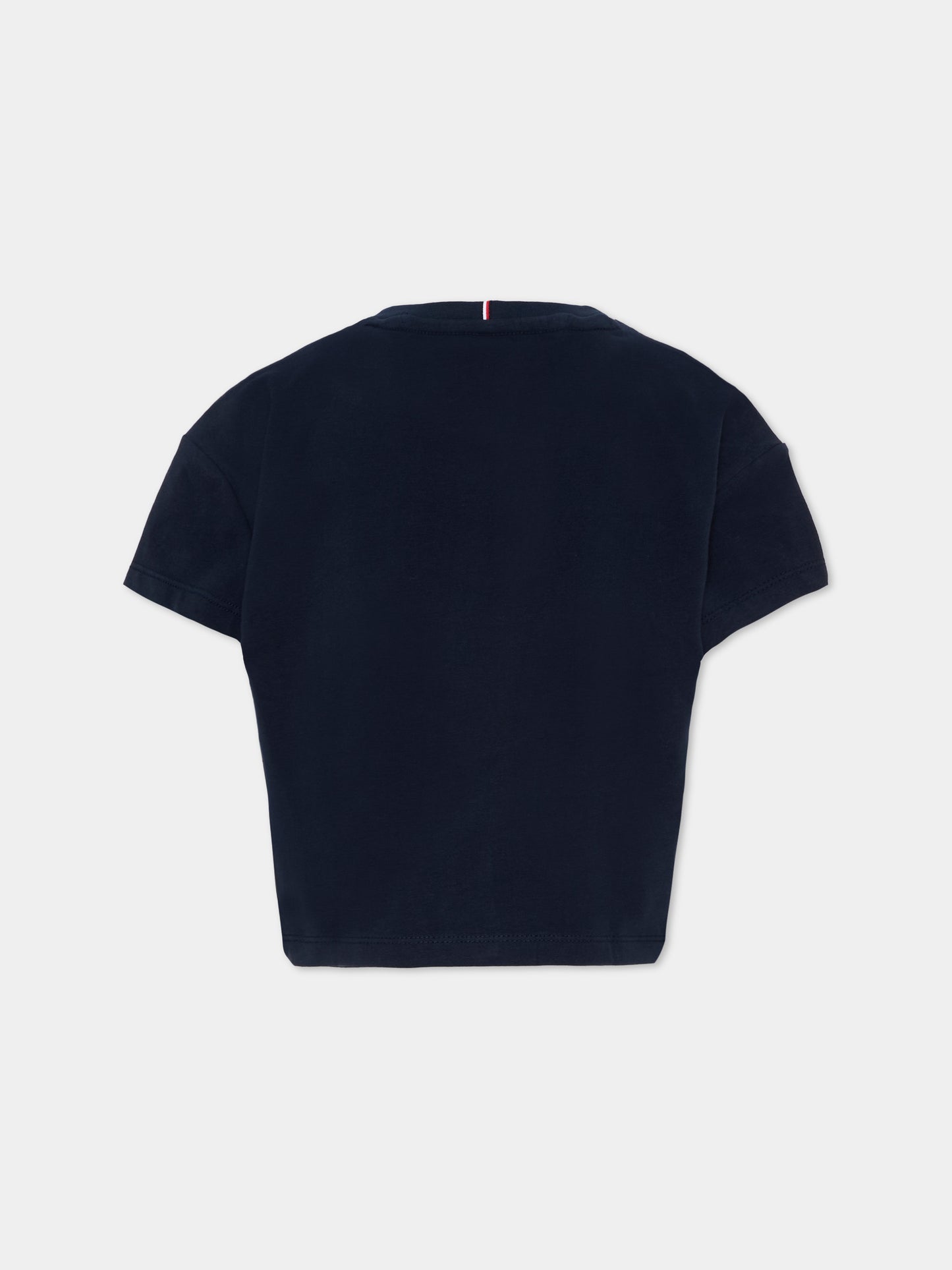 T-Shirt blu per bambina con logo,Tommy Hilfiger Junior,KG0KG09289 C1G