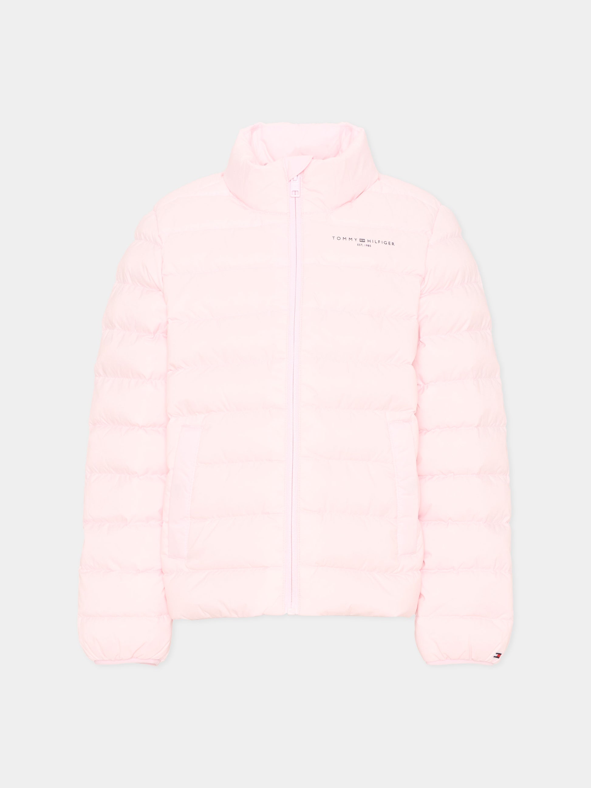 Piumino rosa per bambina con logo,Tommy Hilfiger Junior,KS0KS00652 TOG