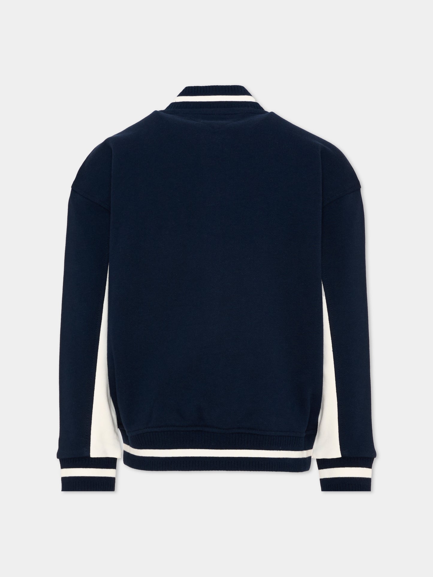 Bomber blu per bambino con logo,Tommy Hilfiger Junior,KB0KB09745 C1G