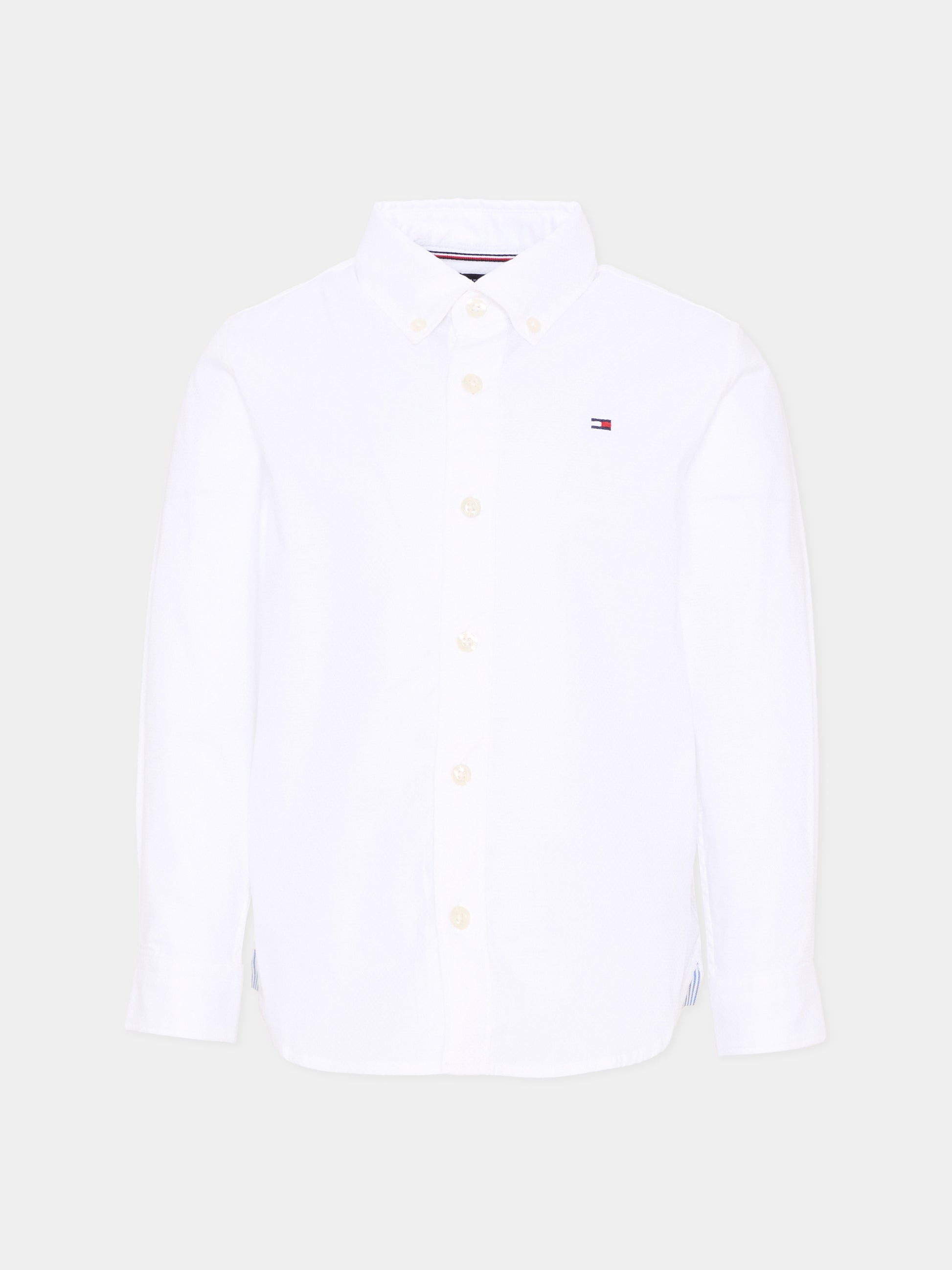 Camicia bianca per bambino con Tommy flag,Tommy Hilfiger Junior,KB0KB09262 YAF