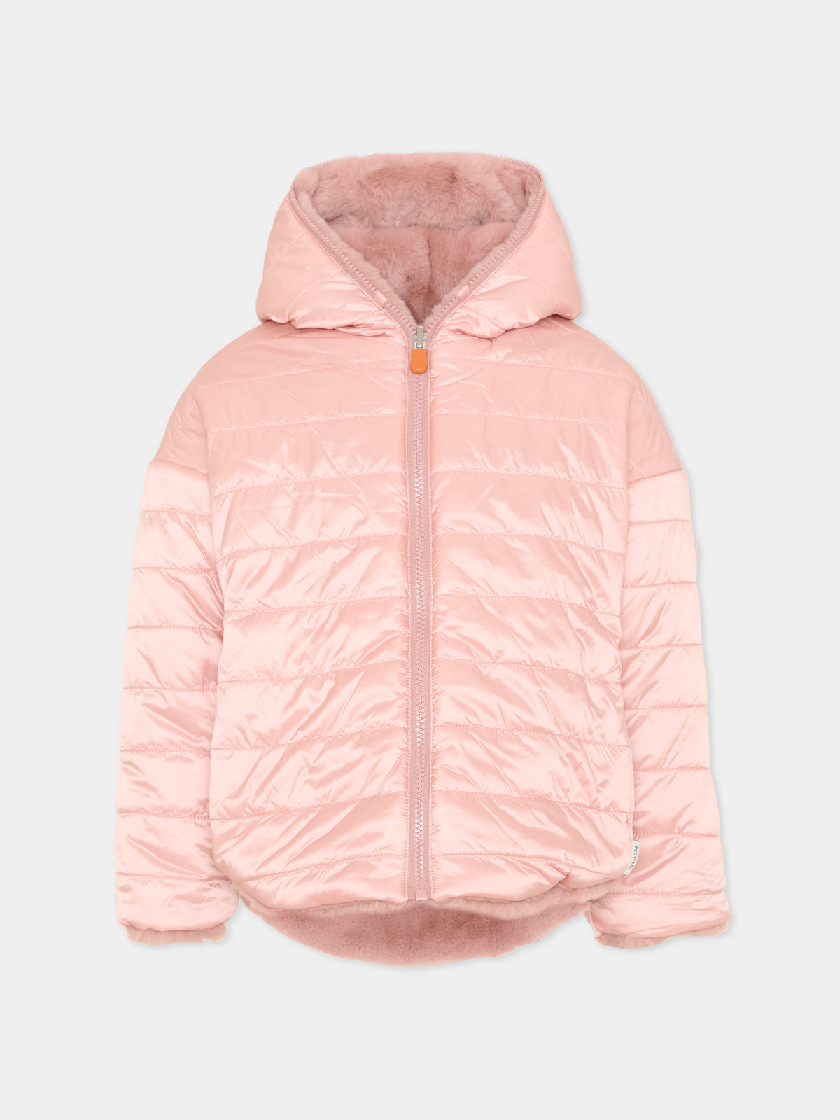 Ecopelliccia rosa per bambina con cappuccio,Save The Duck Kids,J31153G FURY23 80007
