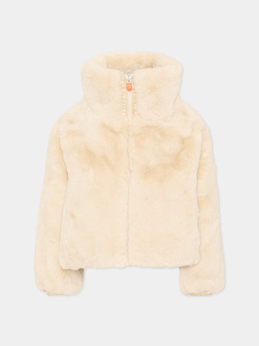 Ecopelliccia beige per bambina,Save The Duck Kids,J31352G FURY23 40034
