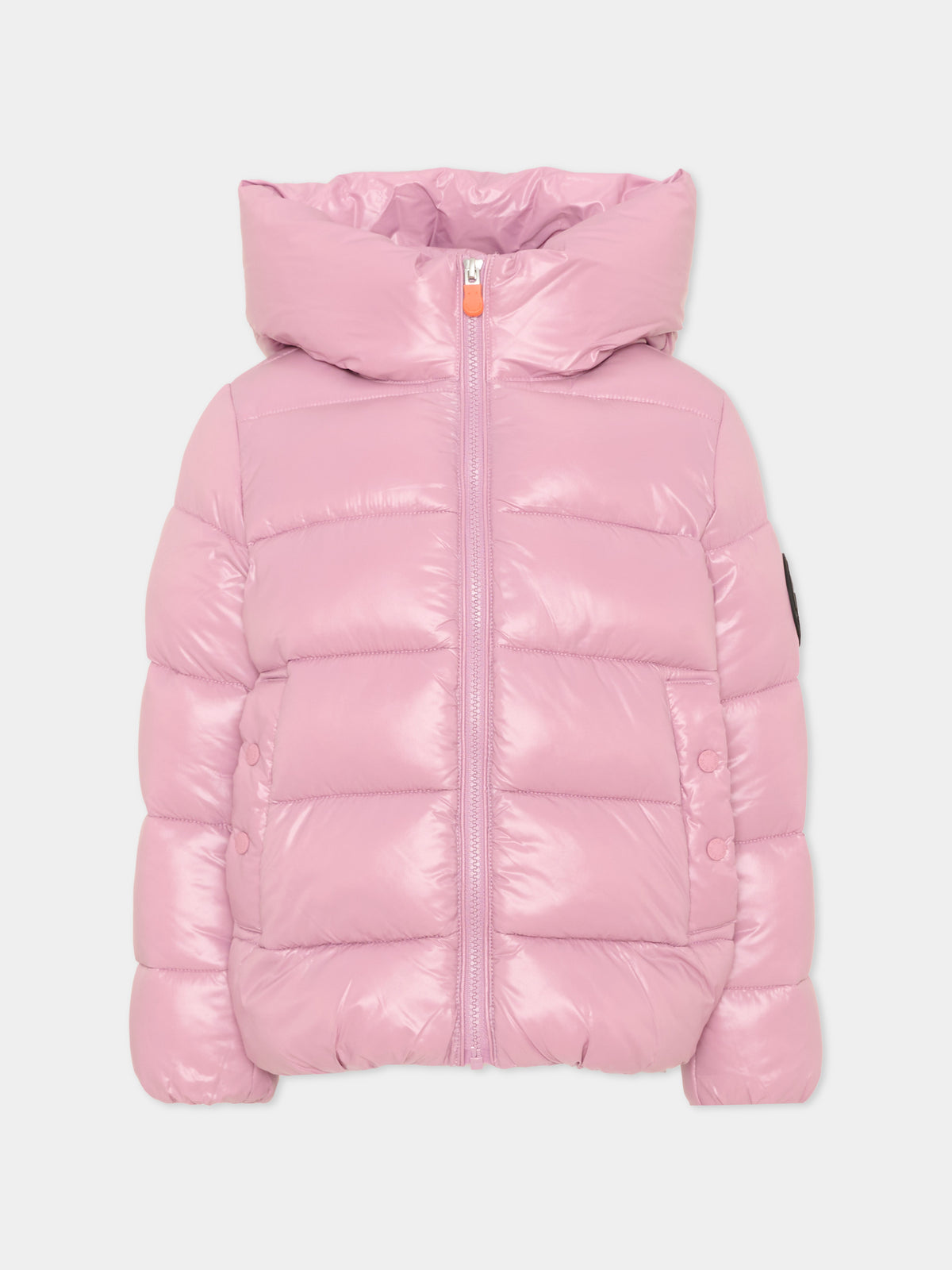 Piumino rosa per bambina con cappuccio,Save The Duck Kids,J31989G LOVE23 80044