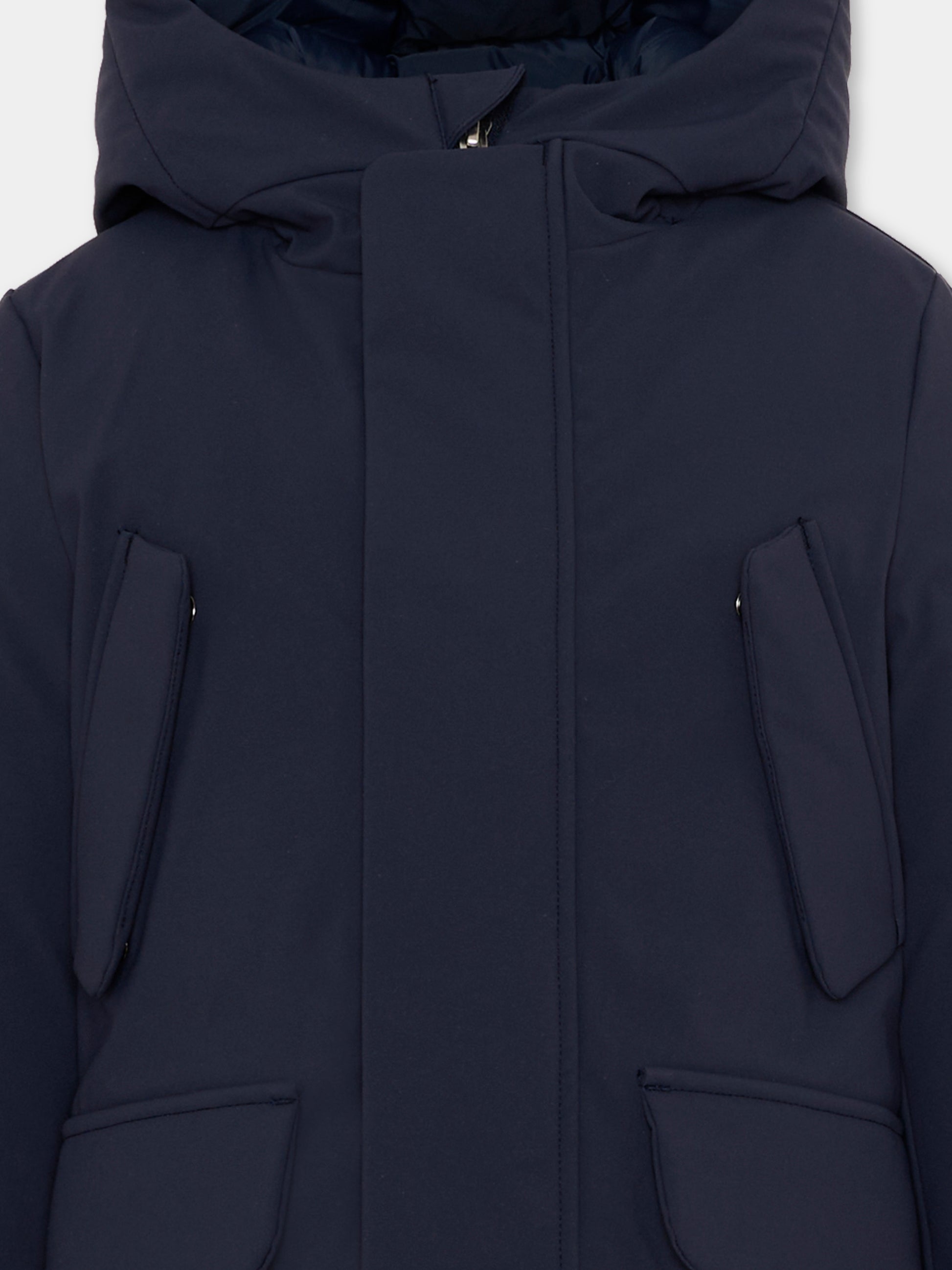 Piumino Theo blu per bambino con logo,Save The Duck Kids,P43180B SMEG21 90000