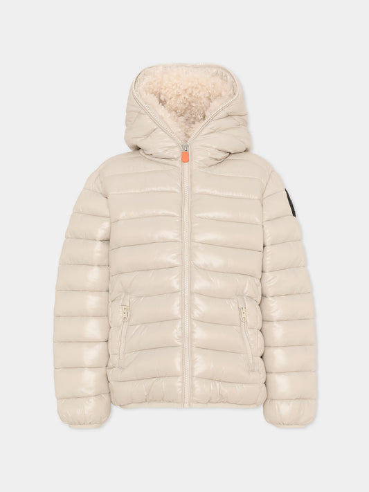 Piumino Gavin beige per bambini,Save The Duck Kids,J30947B LOVE21 40019