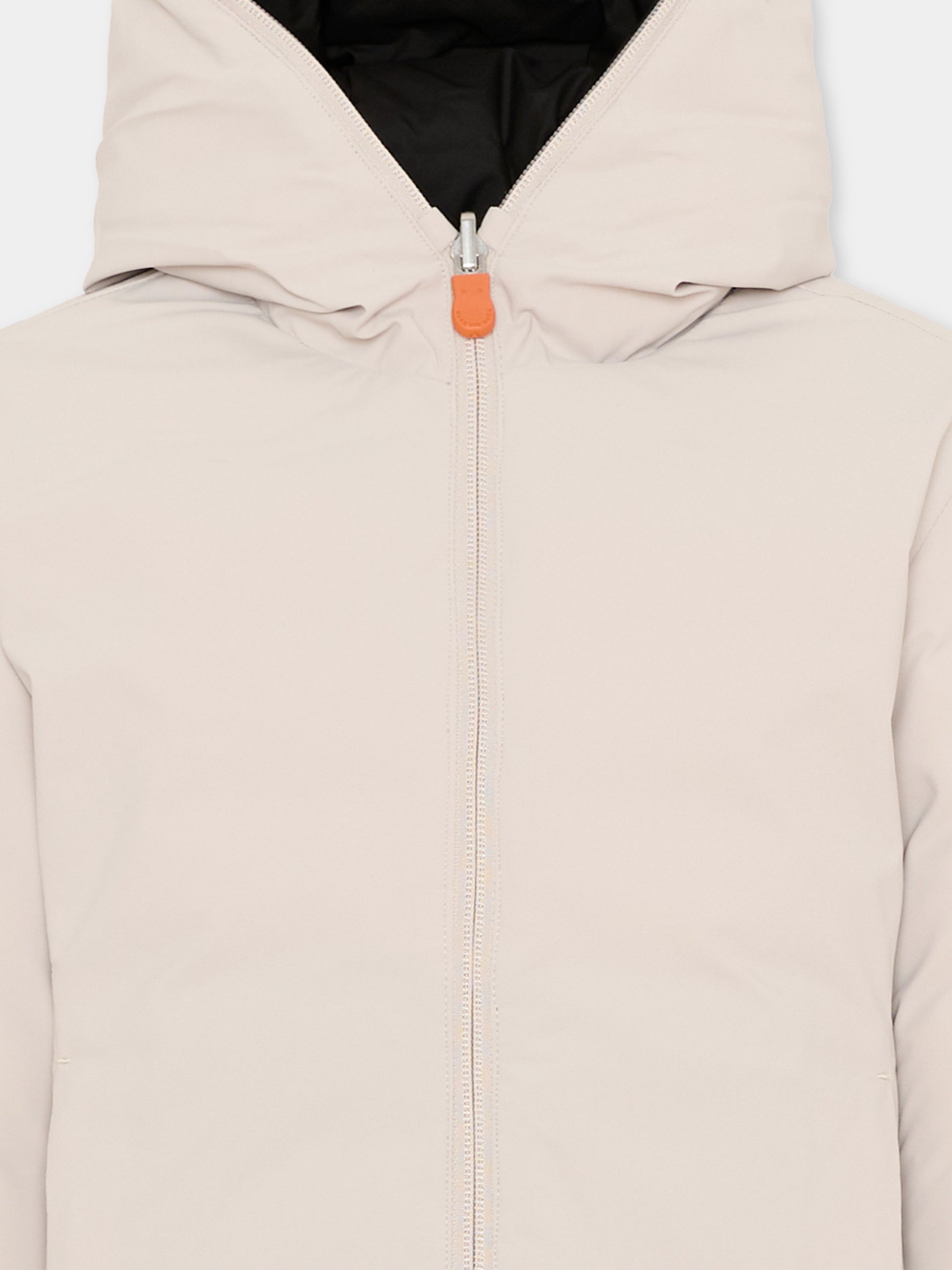 Piumino Oliver beige per bambini con logo,Save The Duck Kids,J33600B MATT21 40019