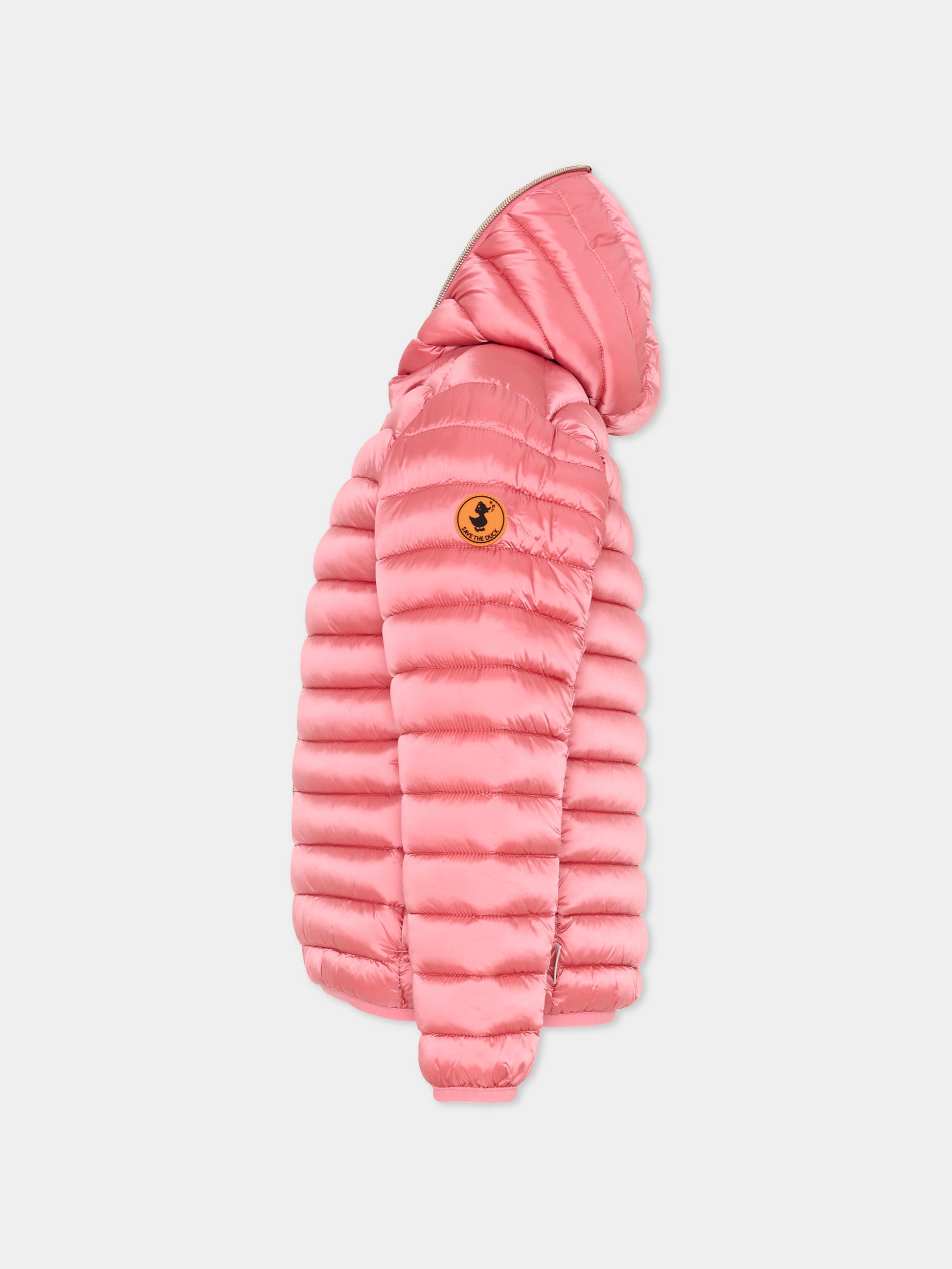 Piumino Iris rosa per bambina con logo,Save The Duck Kids,J32310G IRIS21 80036