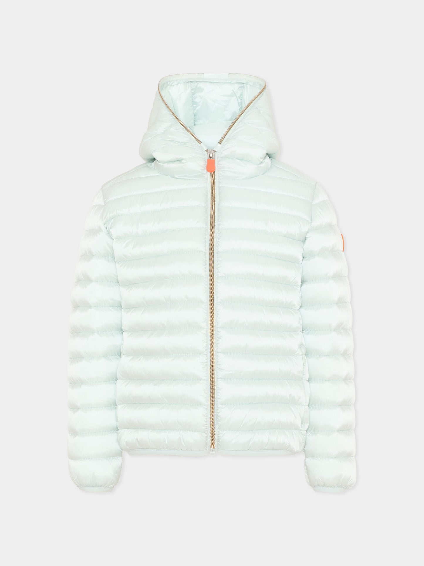 Piumino Iris celeste per bambina con logo,Save The Duck Kids,J32310G IRIS21 90067