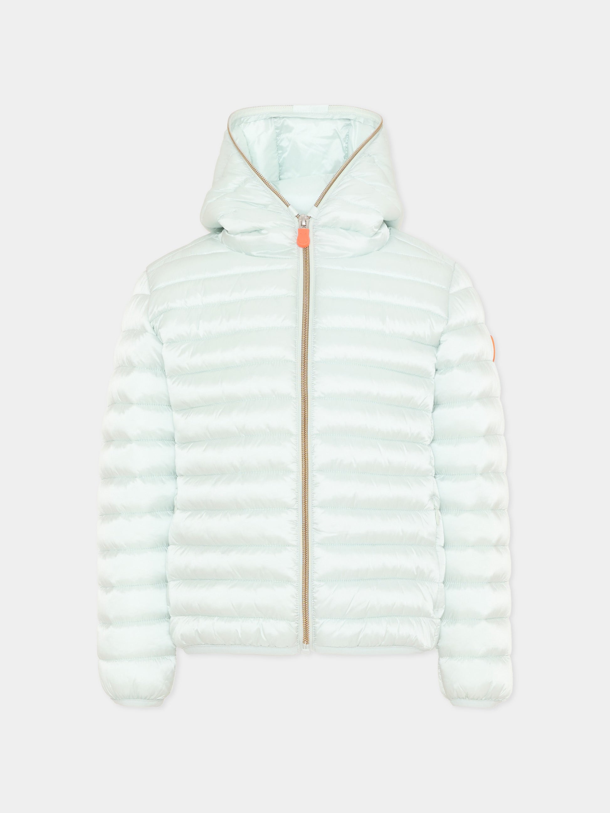 Piumino Iris celeste per bambina con logo,Save The Duck Kids,J32310G IRIS21 90067