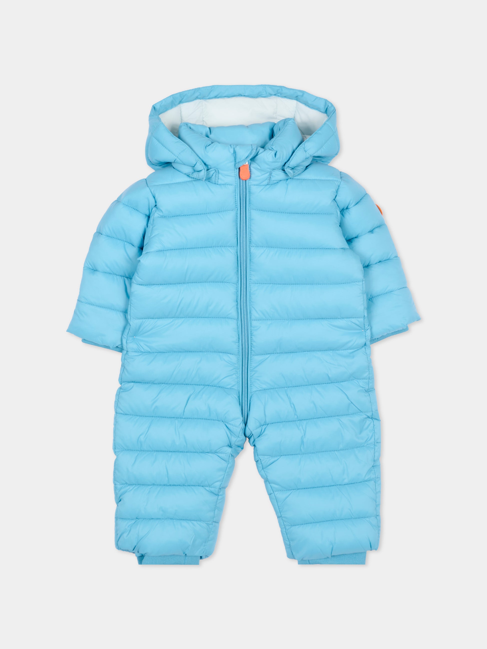 Piumino Storm celeste per neonati con logo,Save The Duck Kids,I30002X GIGA21 90068