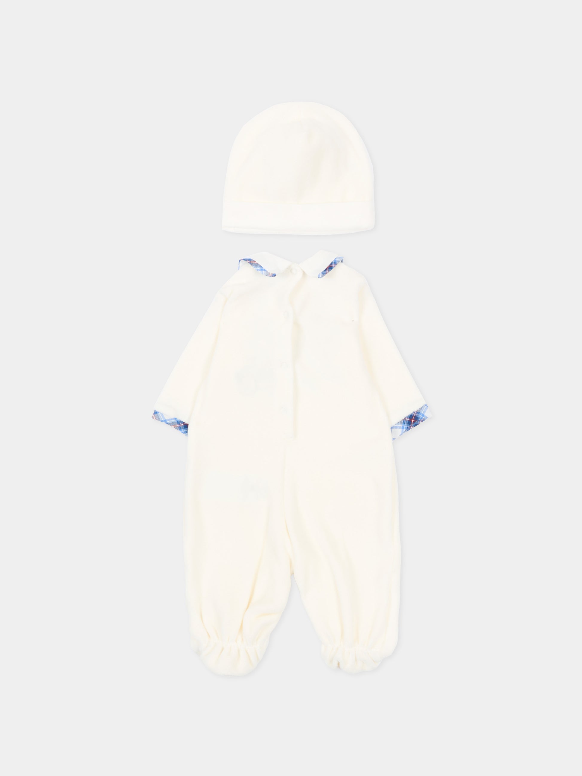 Set tutina avorio per neonato con ricami,Monnalisa,22F506 6002 0001