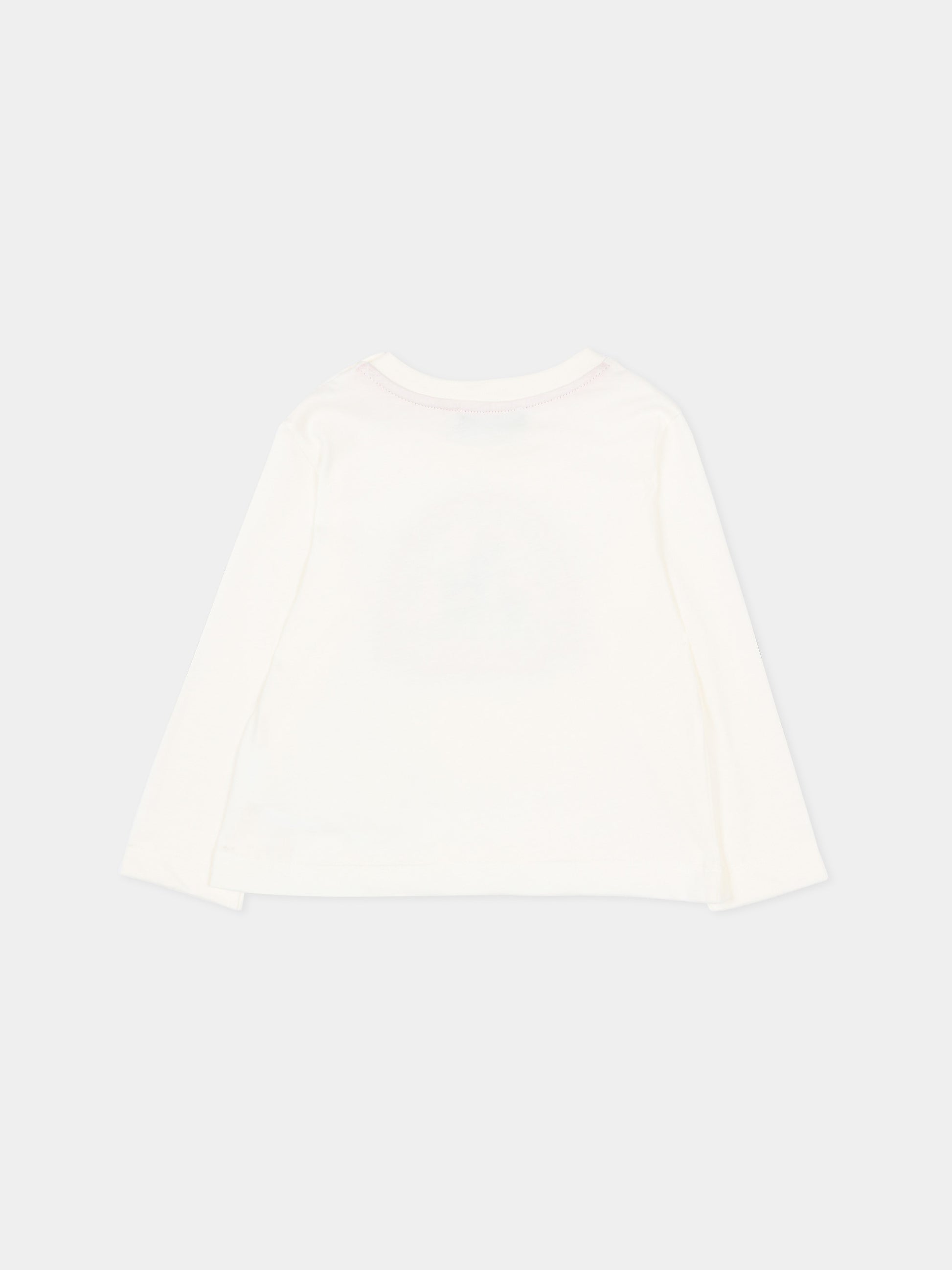 T-Shirt bianca per neonato con stampa,Monnalisa,28F611 6005 0001