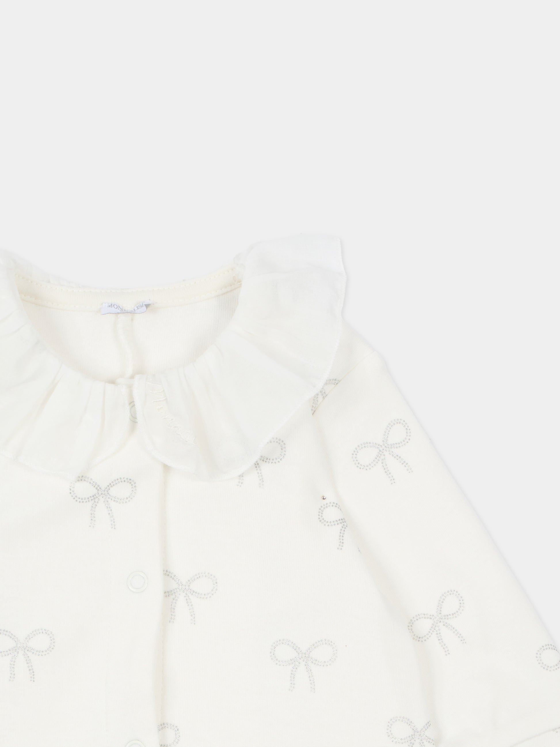 Set tutina avorio per neonati con stampa fiocchi,Monnalisa,35F504 6000 0001