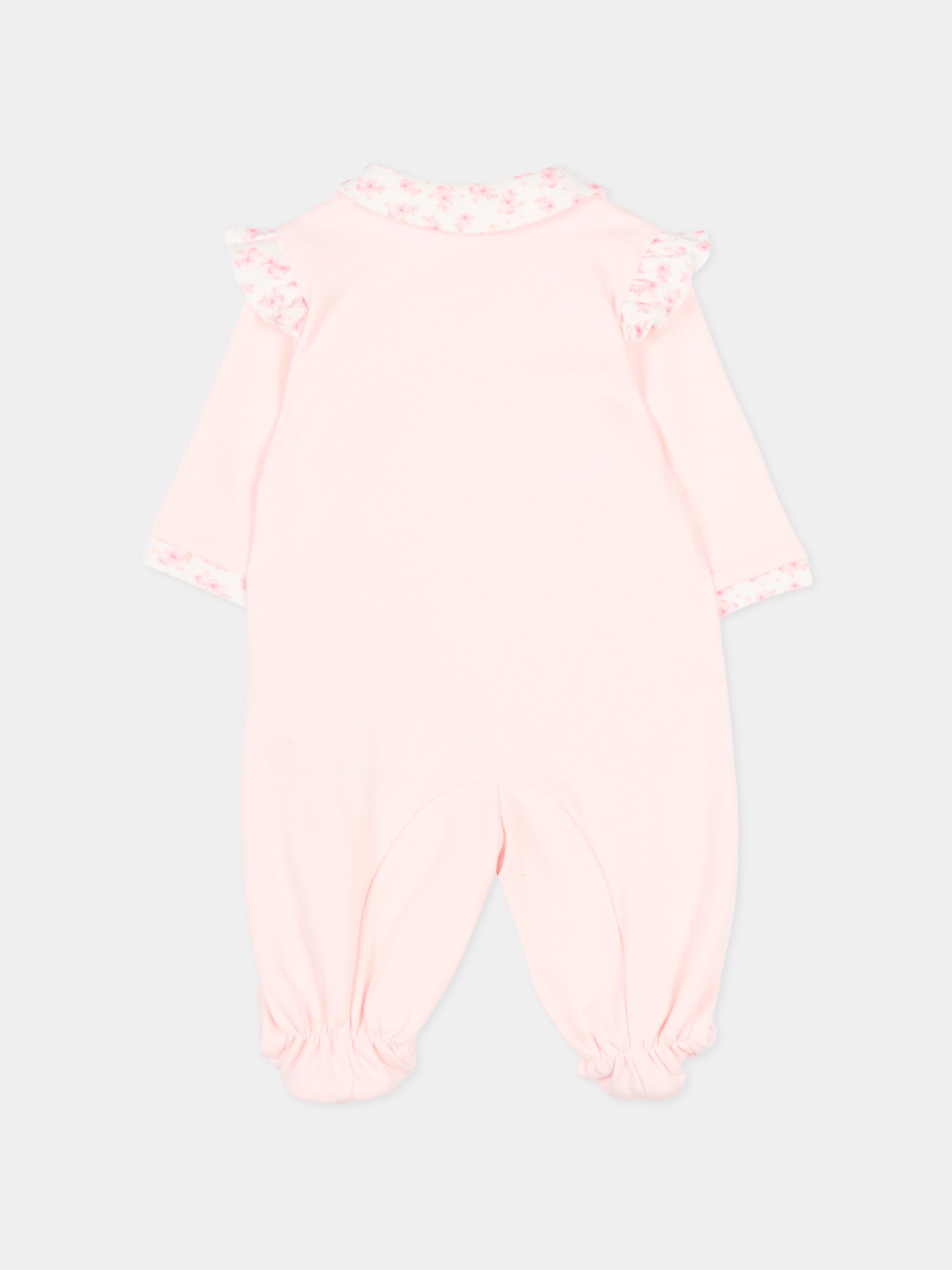 Tutina rosa per neonata con rouches,Monnalisa,35F200 6000 091C