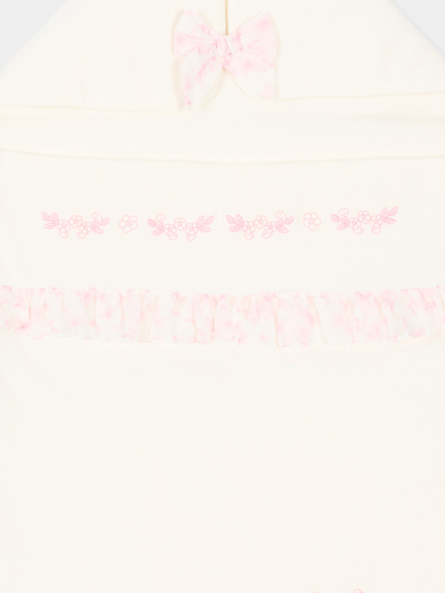 Sacco nanna rosa per neonata con ricami floreali,Monnalisa,35F005 6000 0191