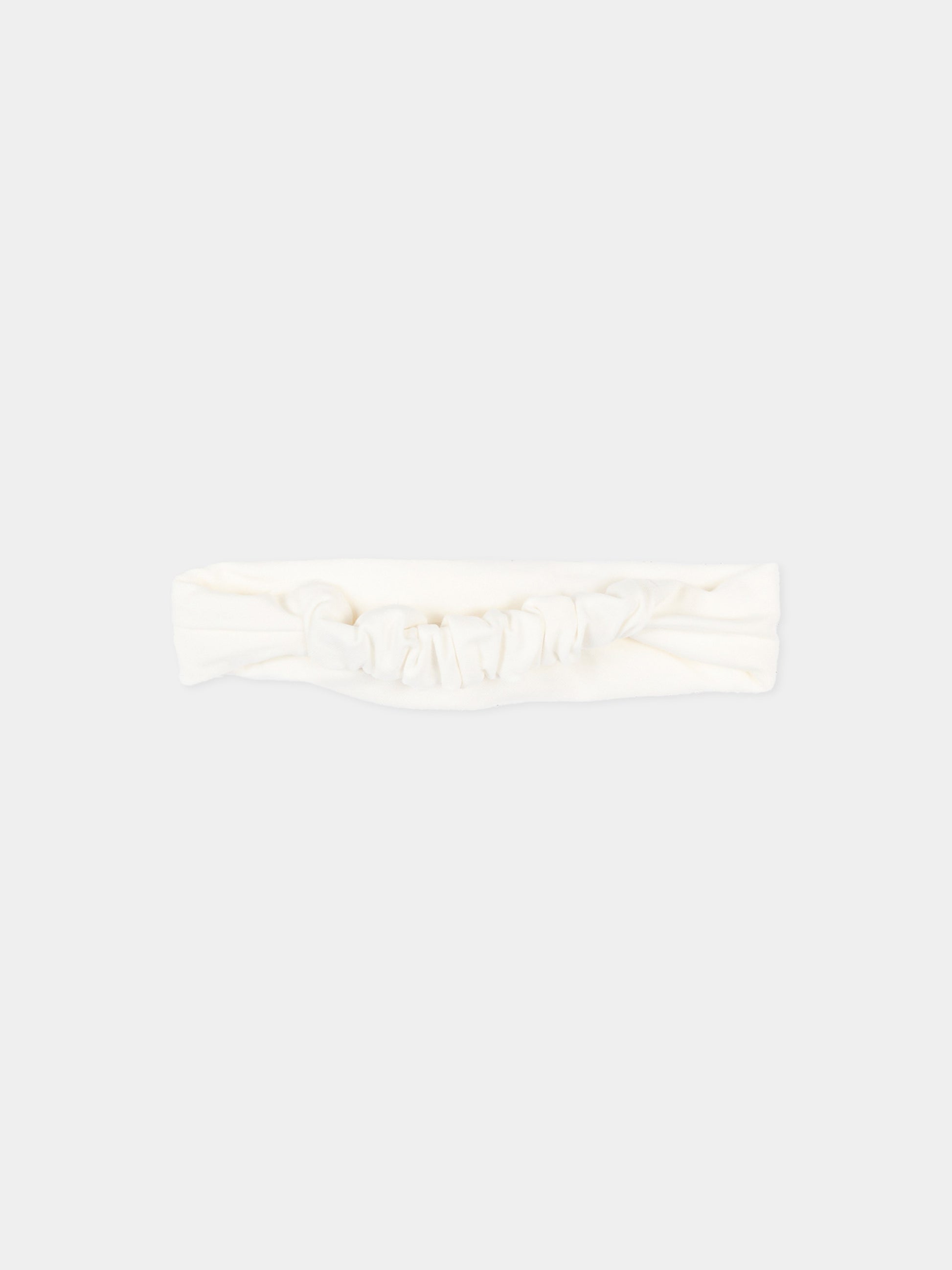 Fascia avorio per neonata con rosa,Monnalisa,73F006 6803 0001