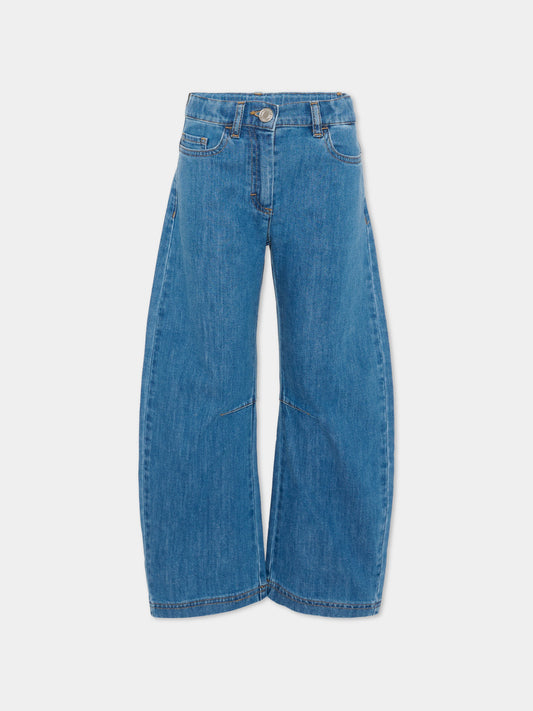 Jeans denim per bambina con logo ricamato,Philosophy,I9F412 6044 P062