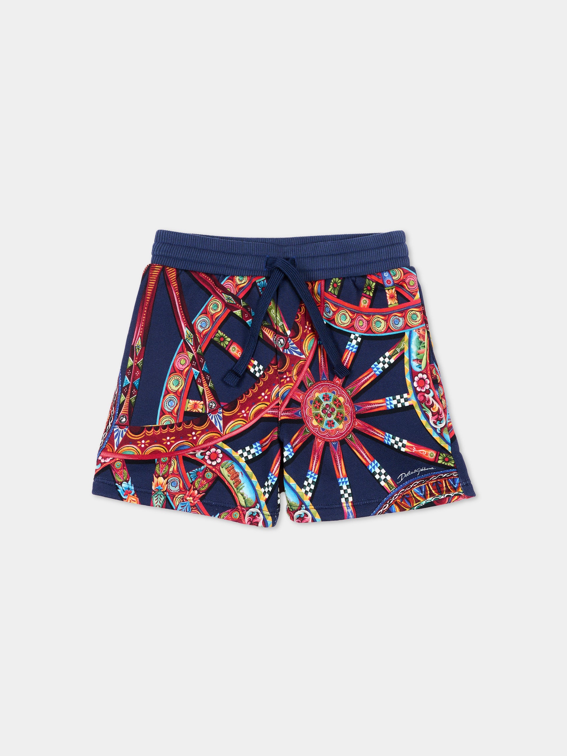 Shorts blu per neonato con carretto,Dolce & Gabbana Kids,L1JQXR HS7RG HB6DU