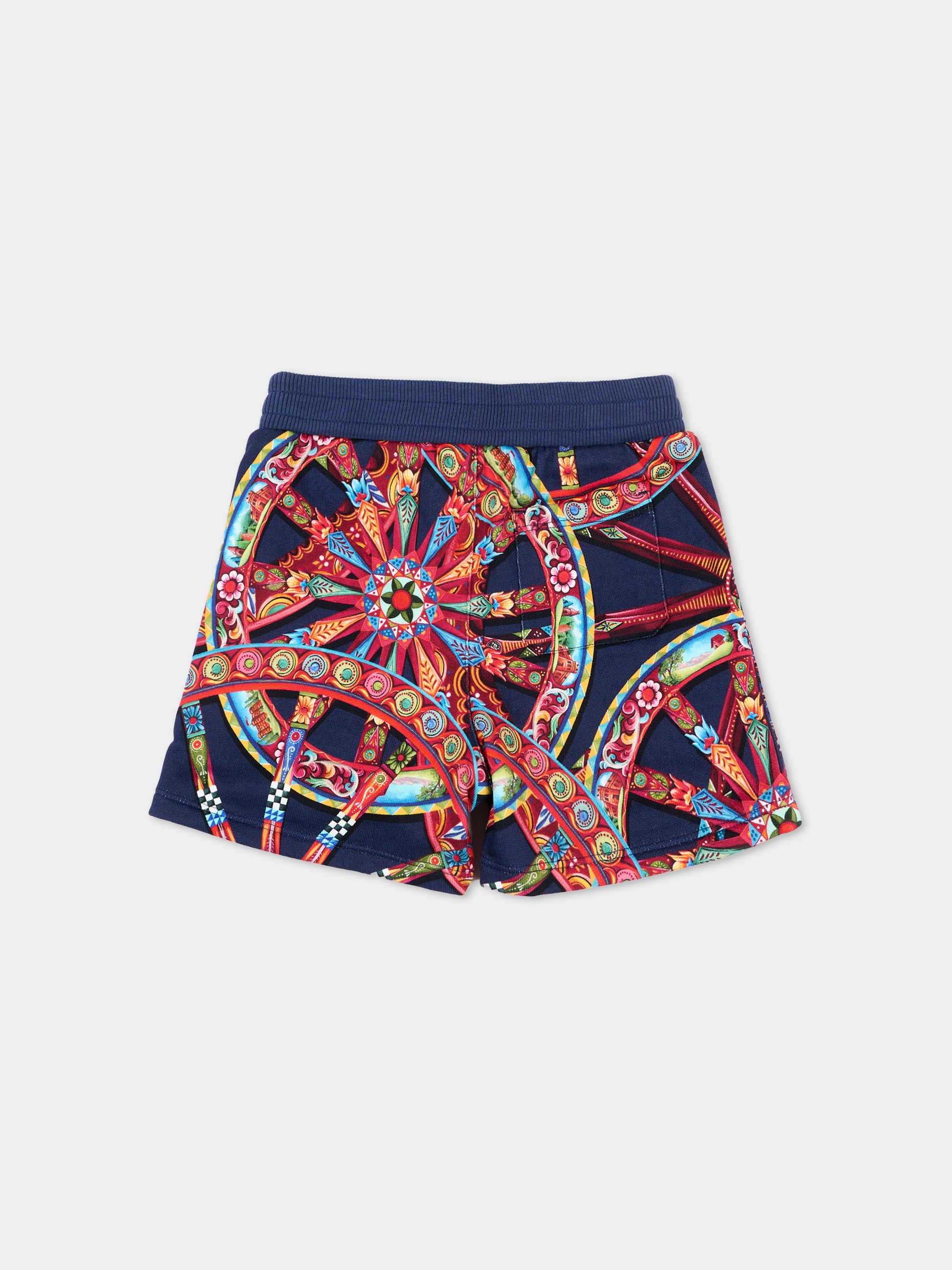 Shorts blu per neonato con carretto,Dolce & Gabbana Kids,L1JQXR HS7RG HB6DU