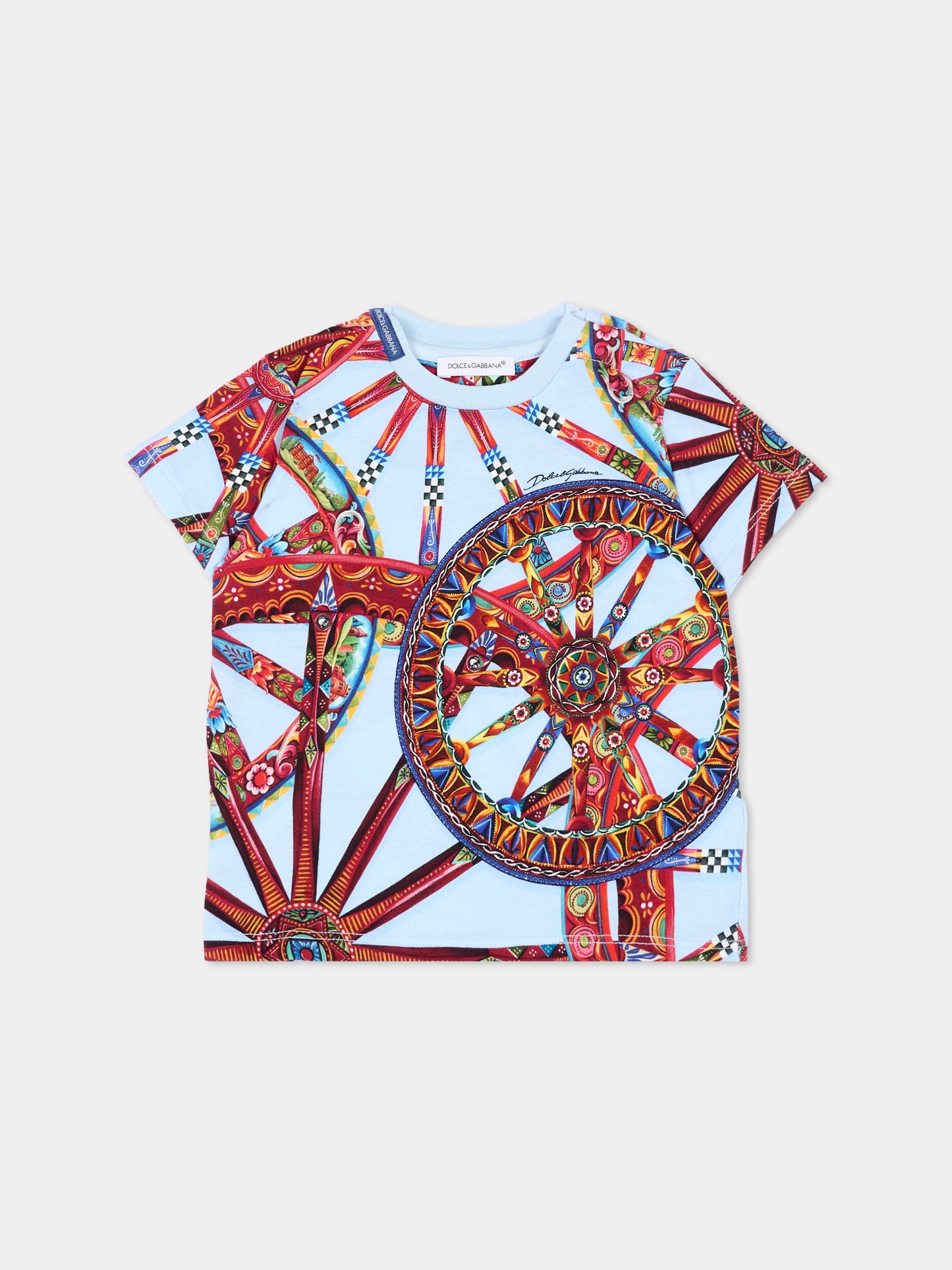 T-shirt multicolor per neonato con carretto,Dolce & Gabbana Kids,L1JTEY HS7RI HC6DU