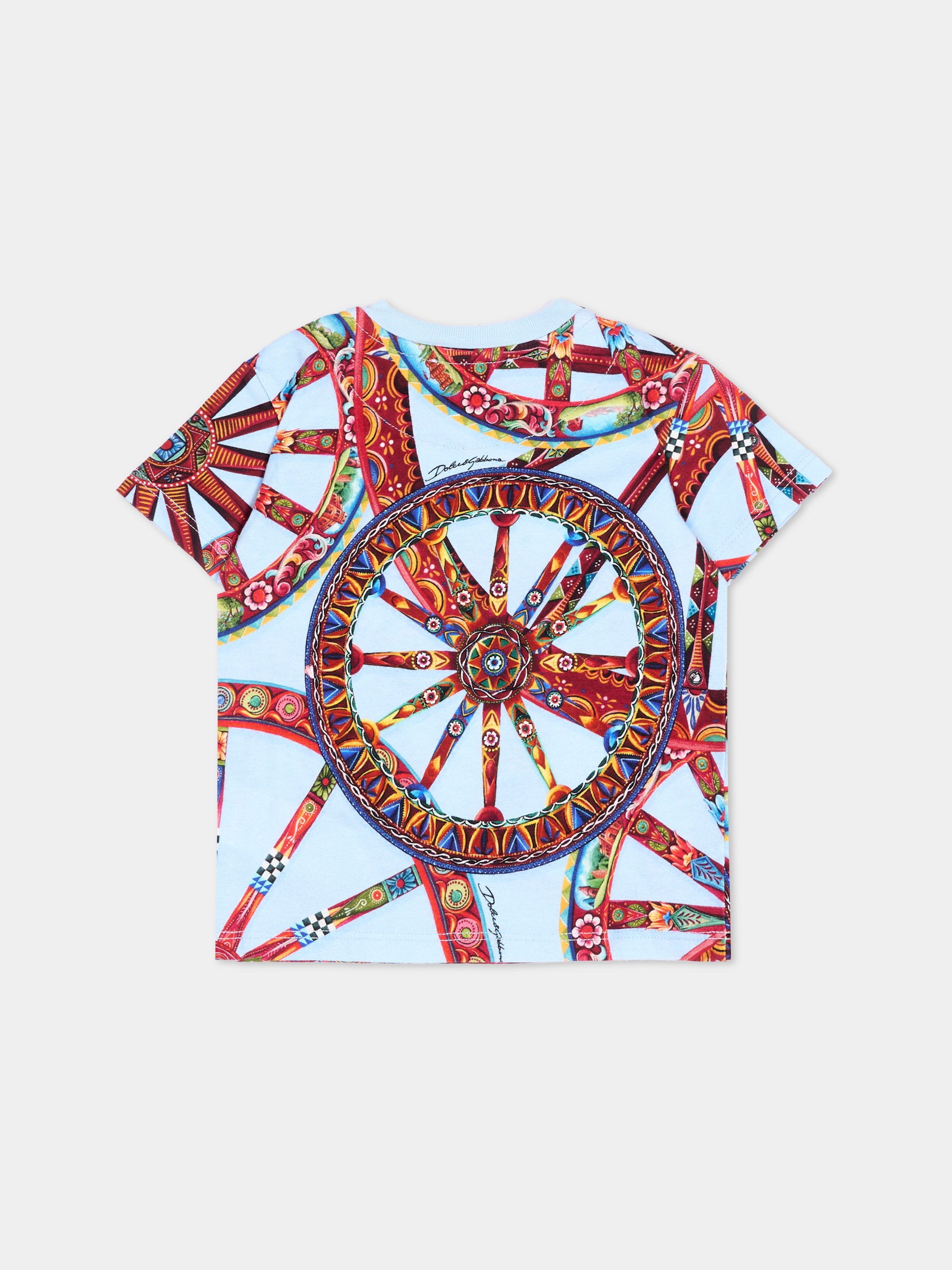 T-shirt multicolor per neonato con carretto,Dolce & Gabbana Kids,L1JTEY HS7RI HC6DU