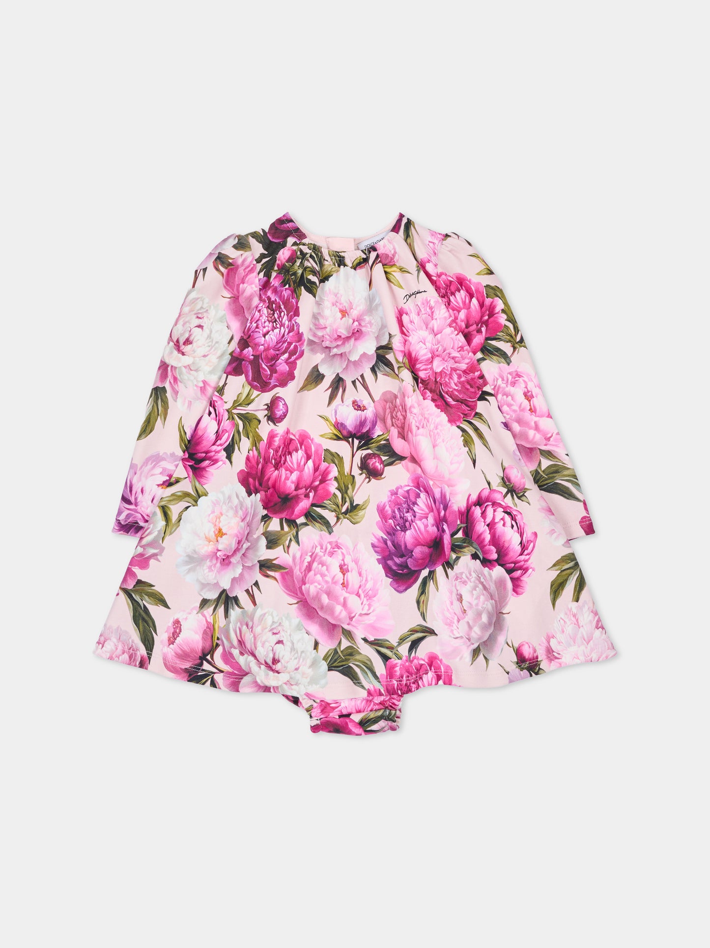 Abito elegante rosa per neonata floreale,Dolce & Gabbana Kids,L2JD9G G7Q0D HF6FZ