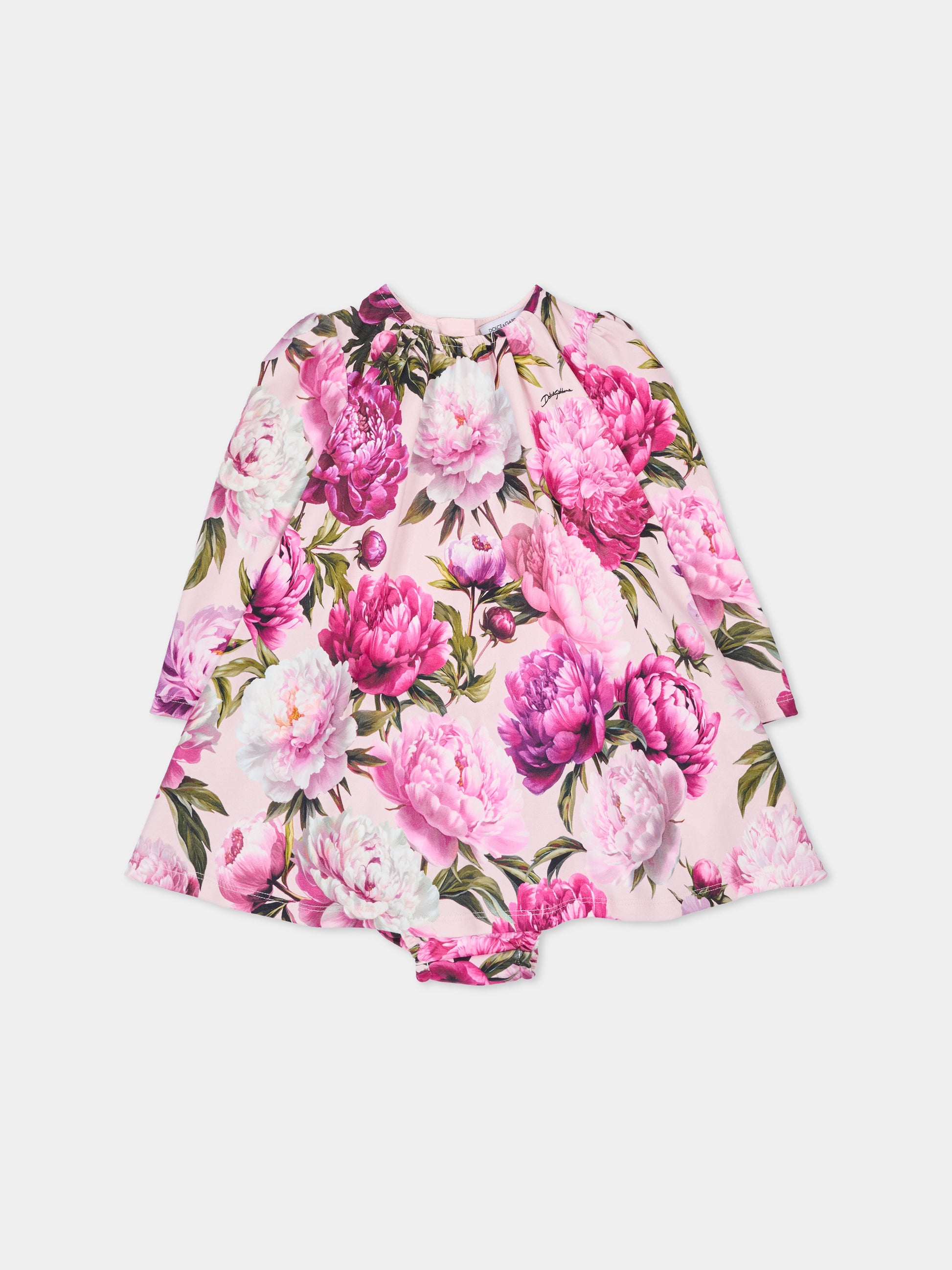Abito elegante rosa per neonata floreale,Dolce & Gabbana Kids,L2JD9G G7Q0D HF6FZ