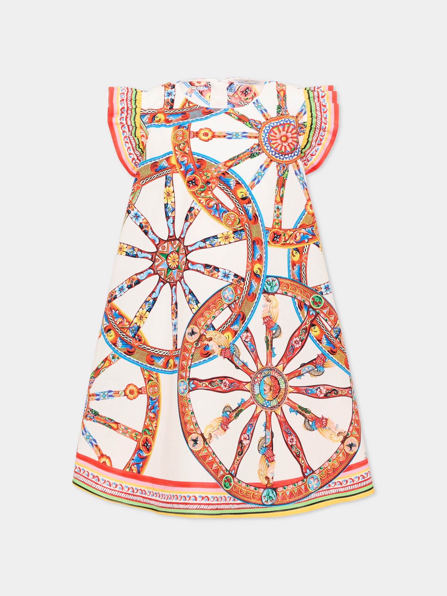 Vestito multicolor per bambina con carretto,Dolce & Gabbana Kids,L53DW2 FI5O4 HA6CK