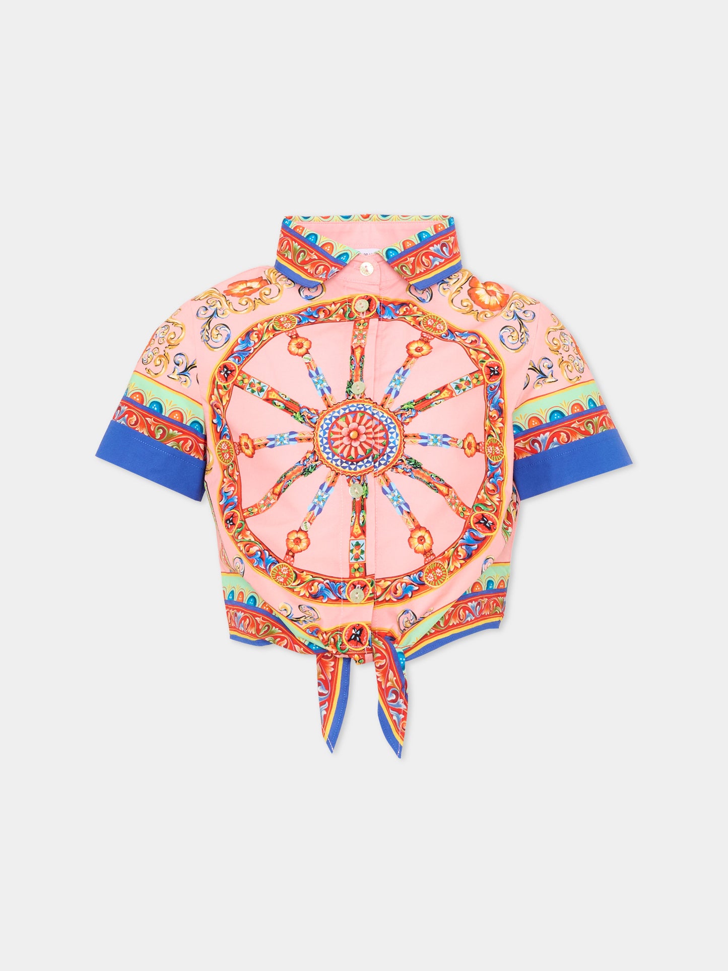 Camicia rosa per bambina con carretto,Dolce & Gabbana Kids,L54S05 FI5O1 HF6CK