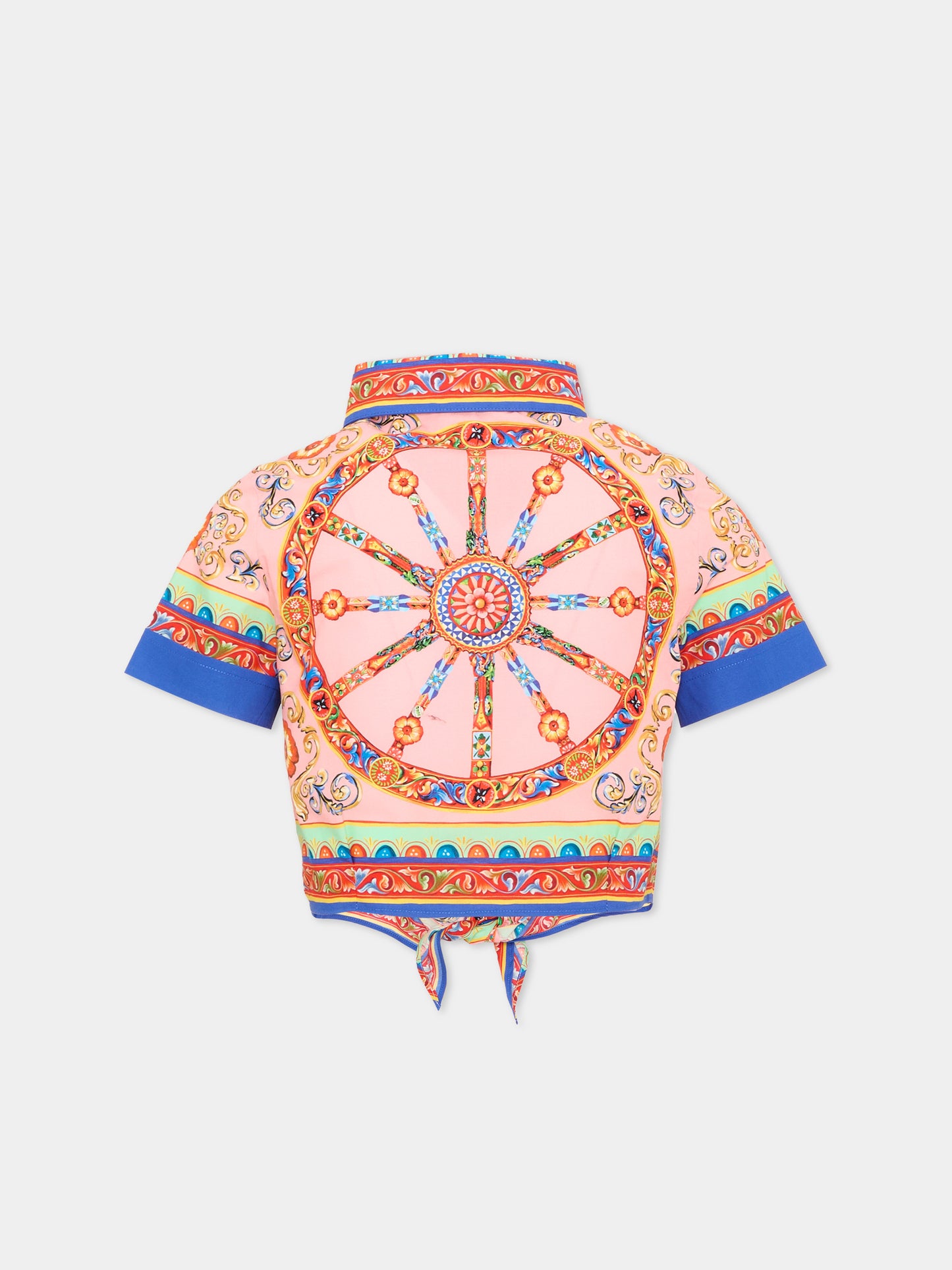 Camicia rosa per bambina con carretto,Dolce & Gabbana Kids,L54S05 FI5O1 HF6CK